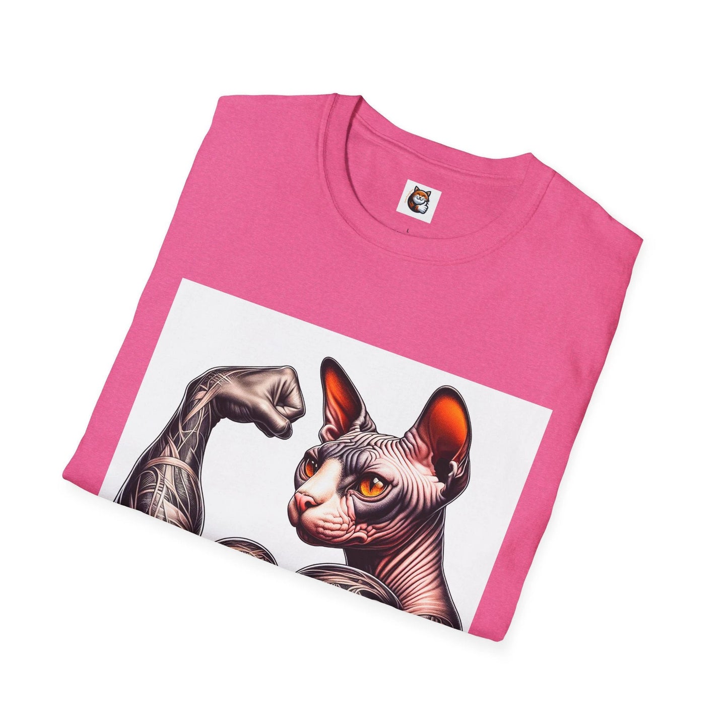 Sphynx Cat muscle man by Printify