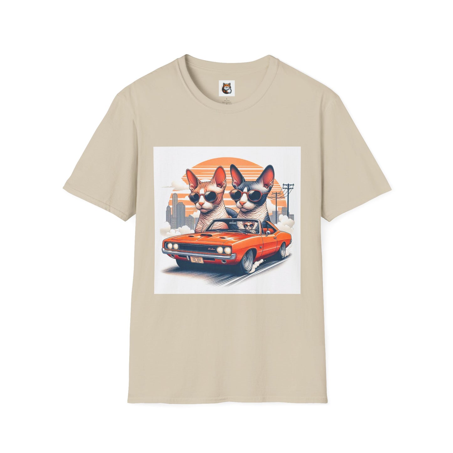 Wacky Cornish Rex Cat couple driving T-Shirt