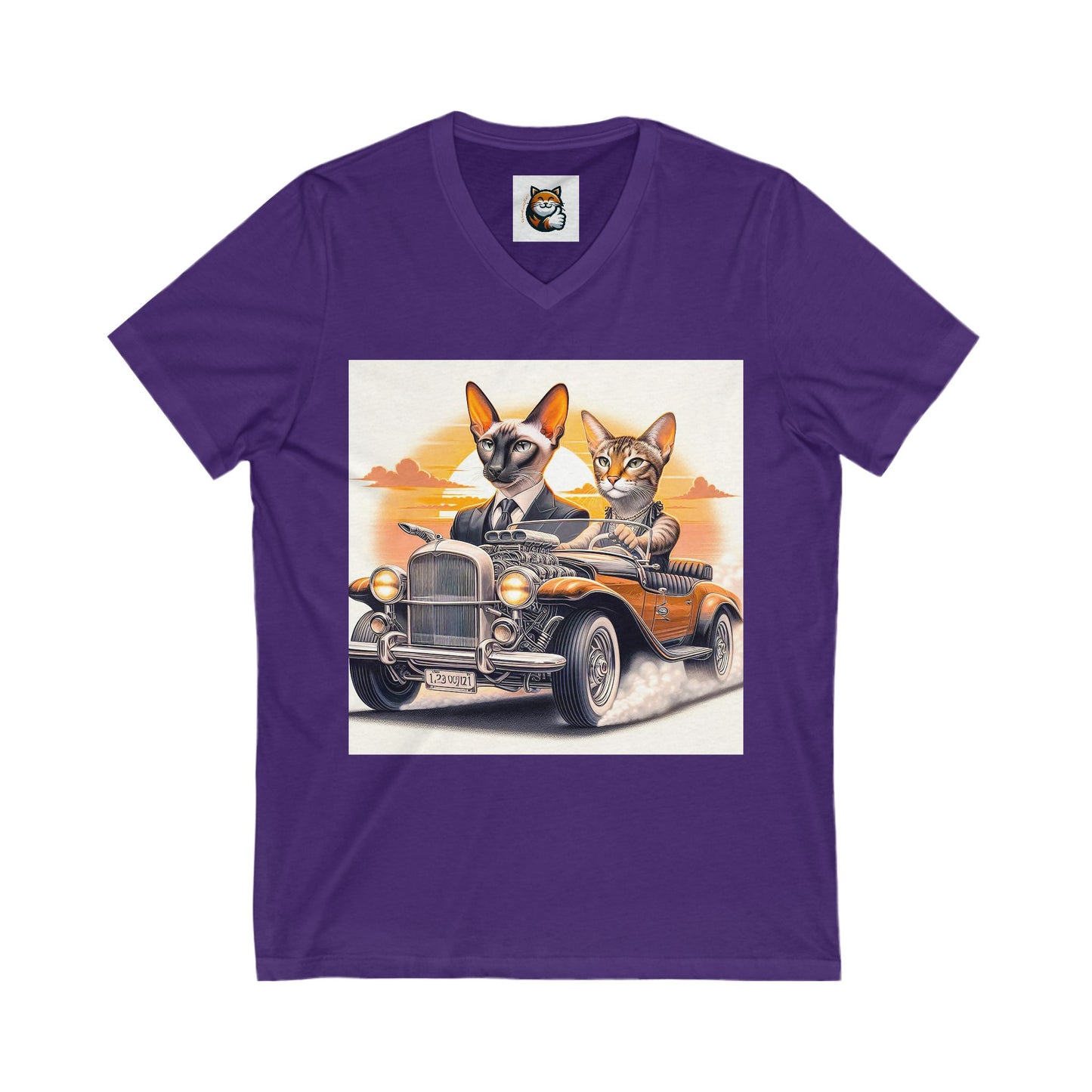 Wacky Oriental Shorthair Unisex Jersey Short Sleeve V-Neck Tee