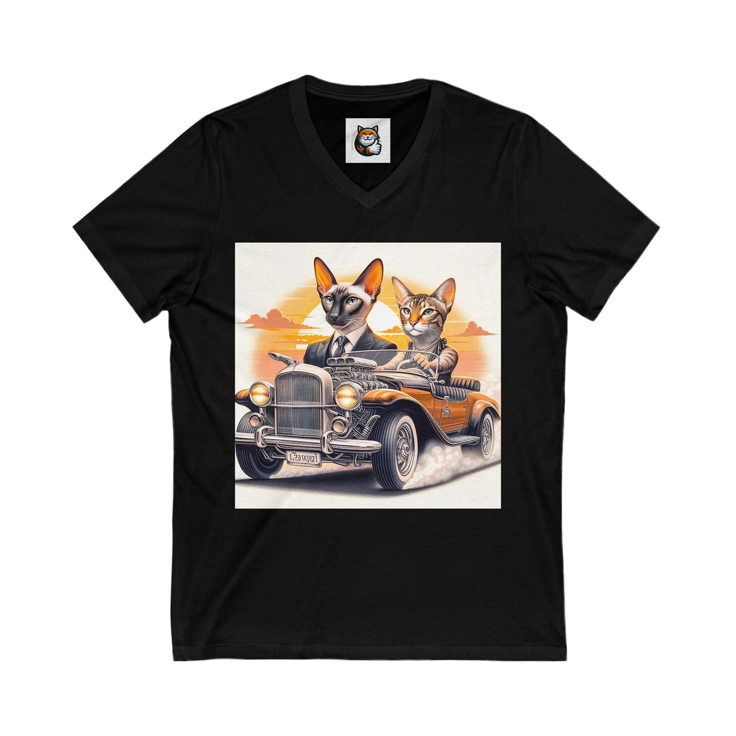 Wacky Oriental Shorthair Unisex Jersey Short Sleeve V-Neck Tee