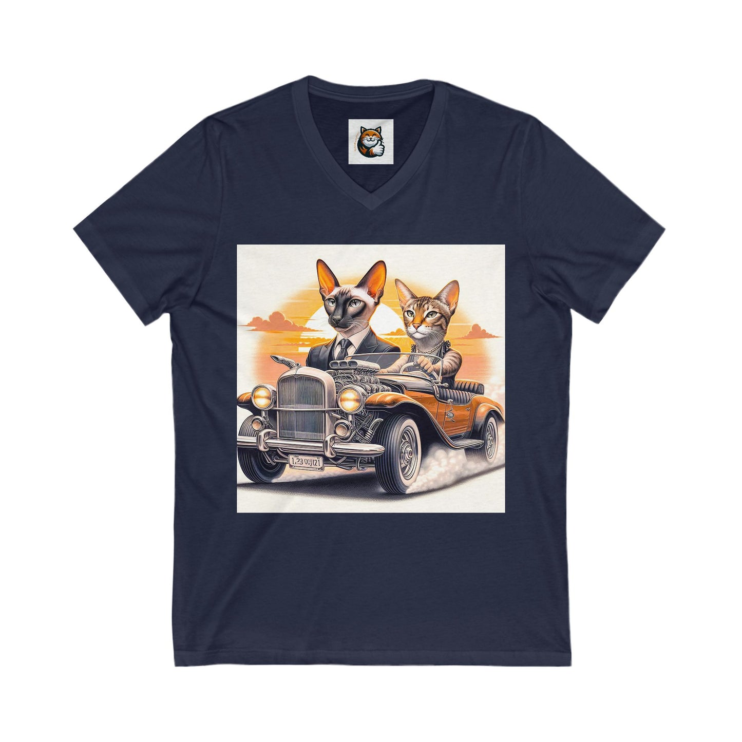 Wacky Oriental Shorthair Unisex Jersey Short Sleeve V-Neck Tee