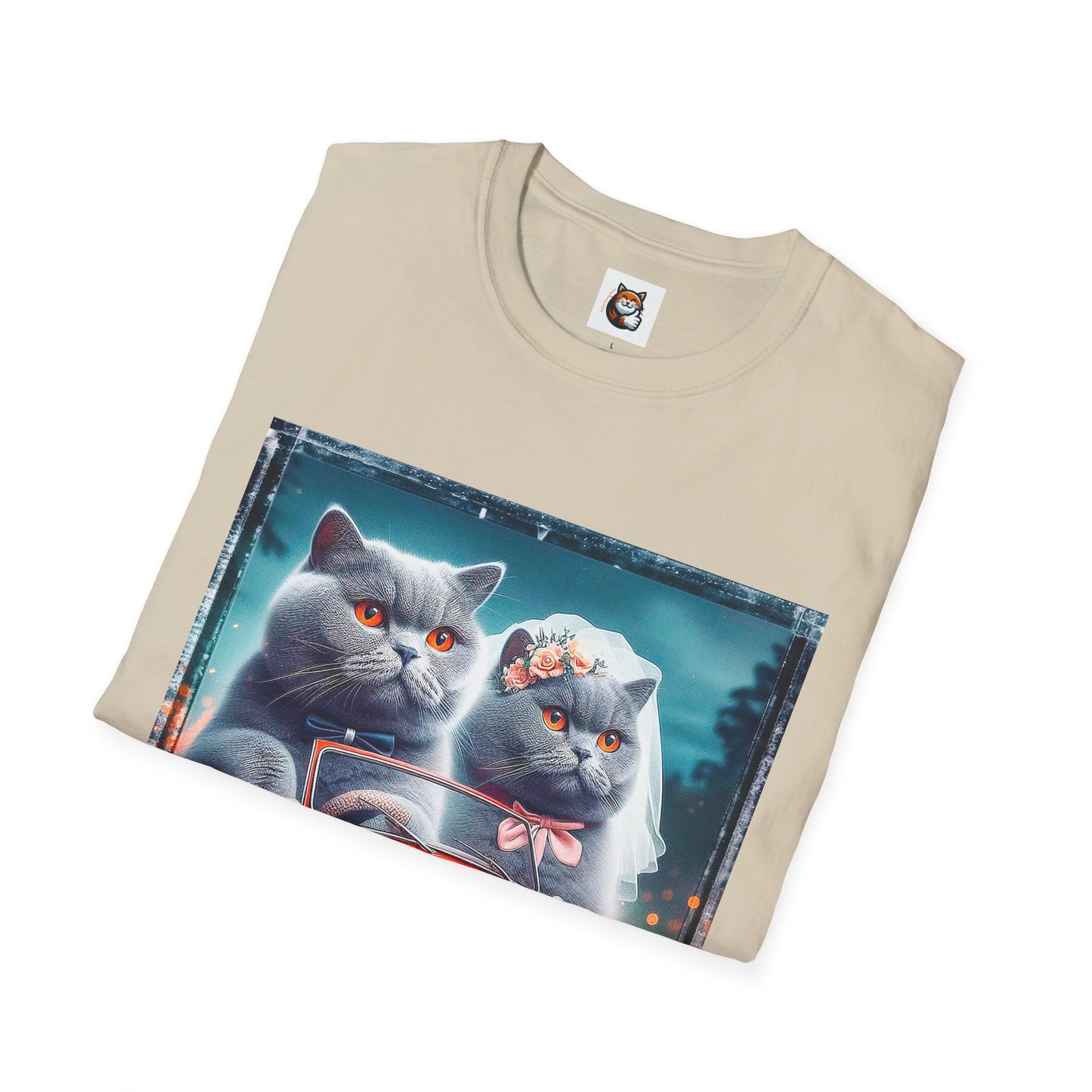 Wacky British Shorthair tiny red car Softstyle T-Shirt