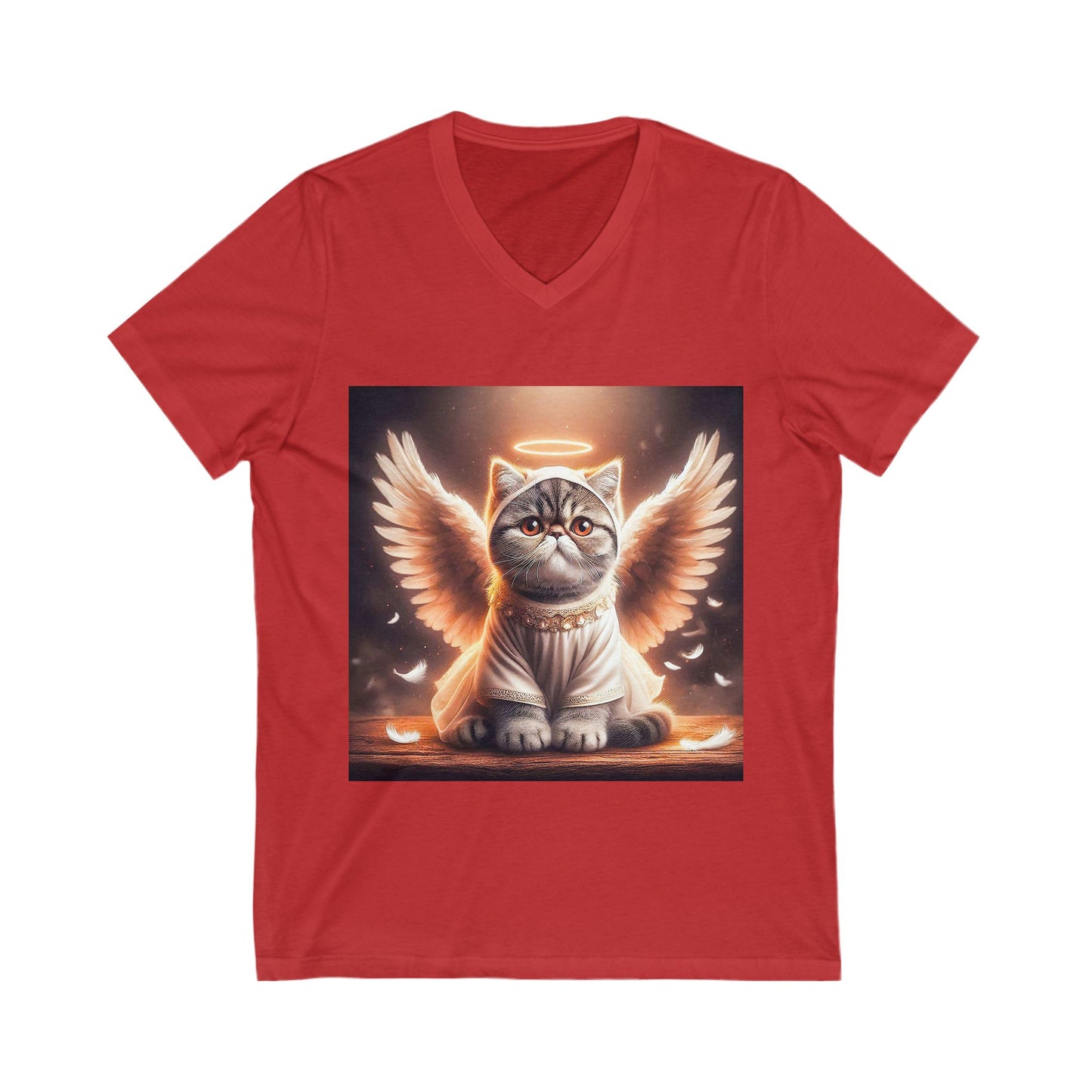 Exotic Shorthair Cat Unisex Jersey Short Sleeve V-Neck Tee