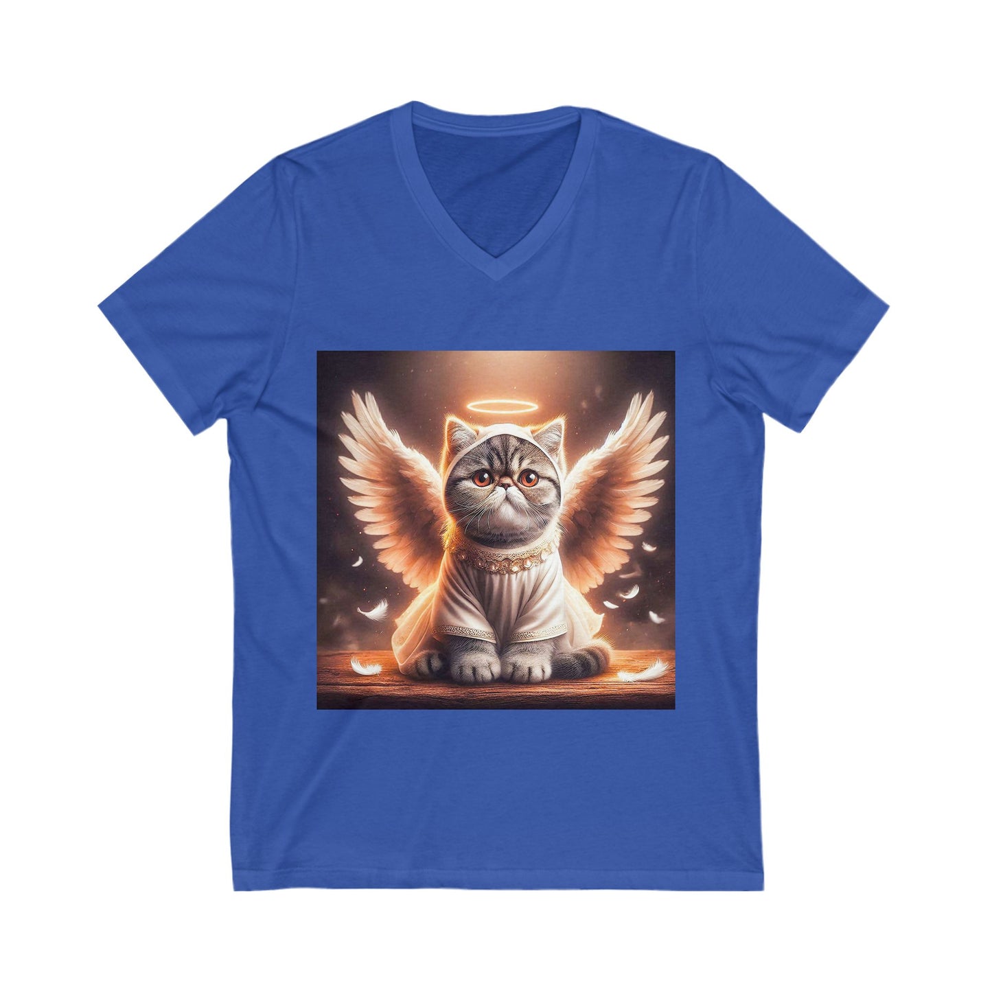 Exotic Shorthair Cat Unisex Jersey Short Sleeve V-Neck Tee