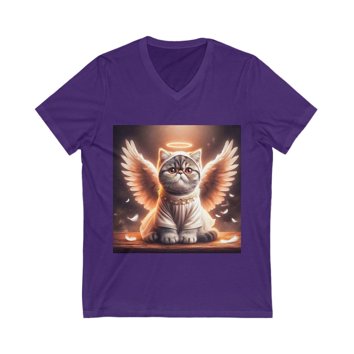 Exotic Shorthair Cat Unisex Jersey Short Sleeve V-Neck Tee
