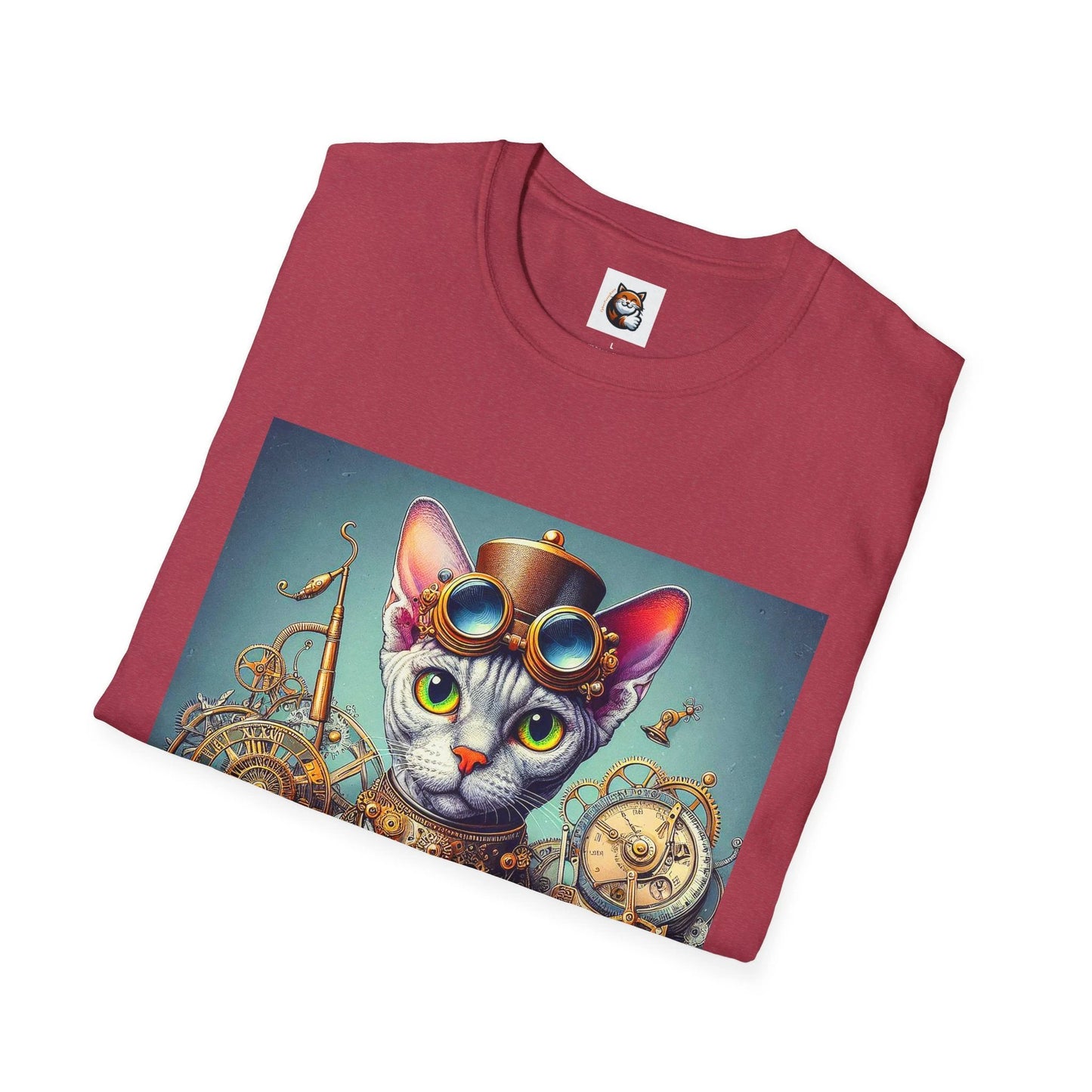 Devon Rex Cat steam punk Softstyle T-Shirt by Printify