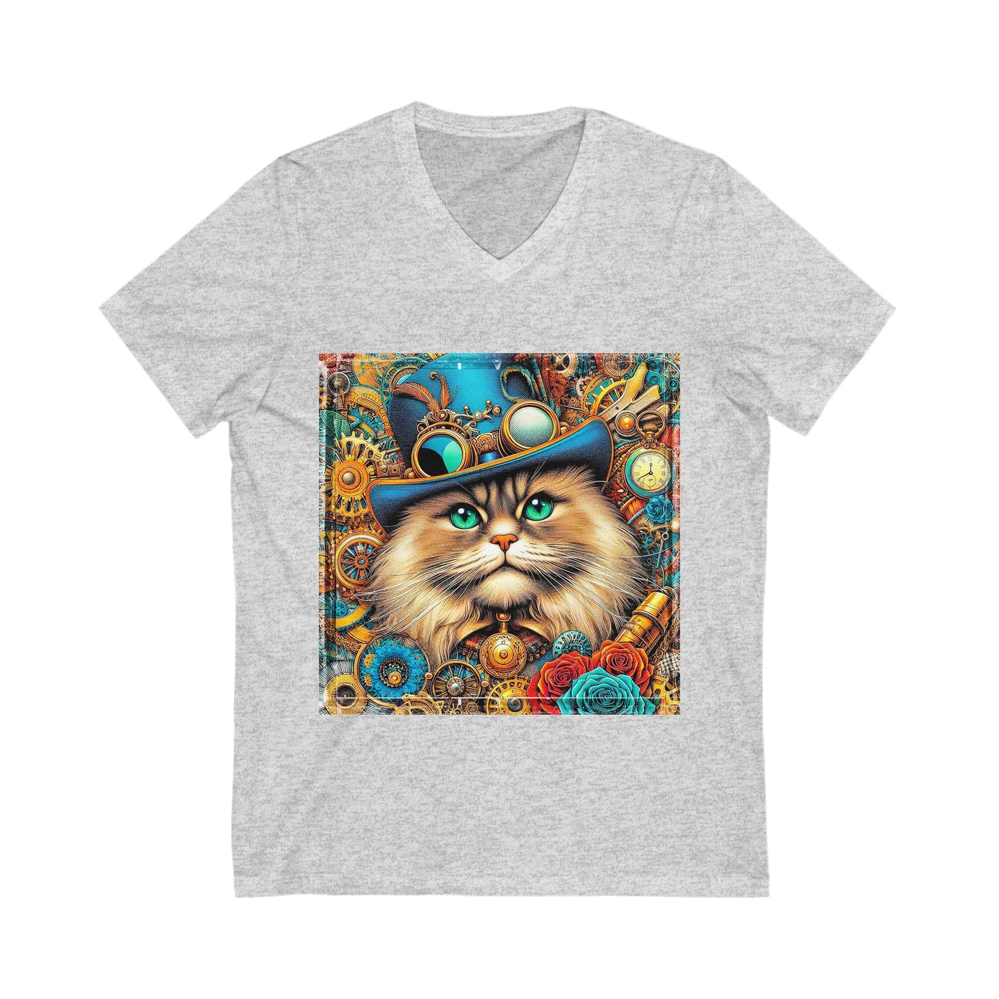 Ragdoll Cat Unisex Jersey Short Sleeve V-Neck Tee
