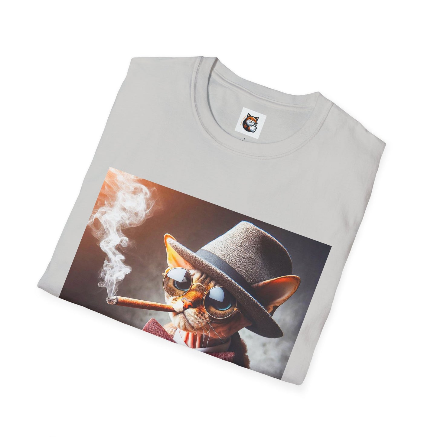 Devon Rex Cat whiskey drinker Softstyle T-Shirt