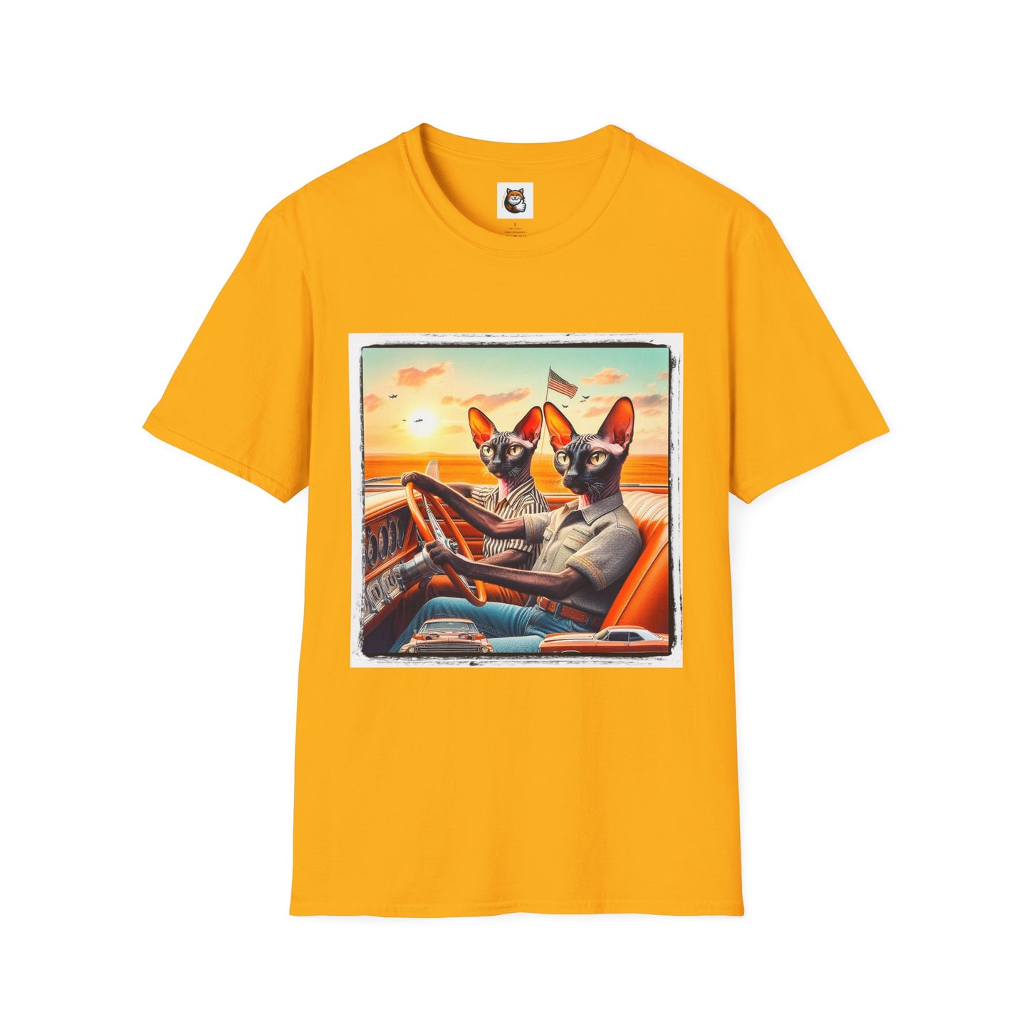Wacky Cornish Rex Cat couple driving T-Shirt