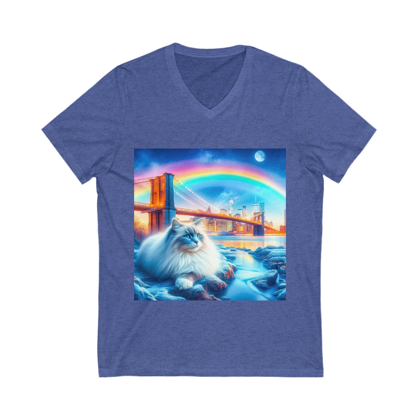 Ragdoll Cat Unisex Jersey Short Sleeve V-Neck Tee
