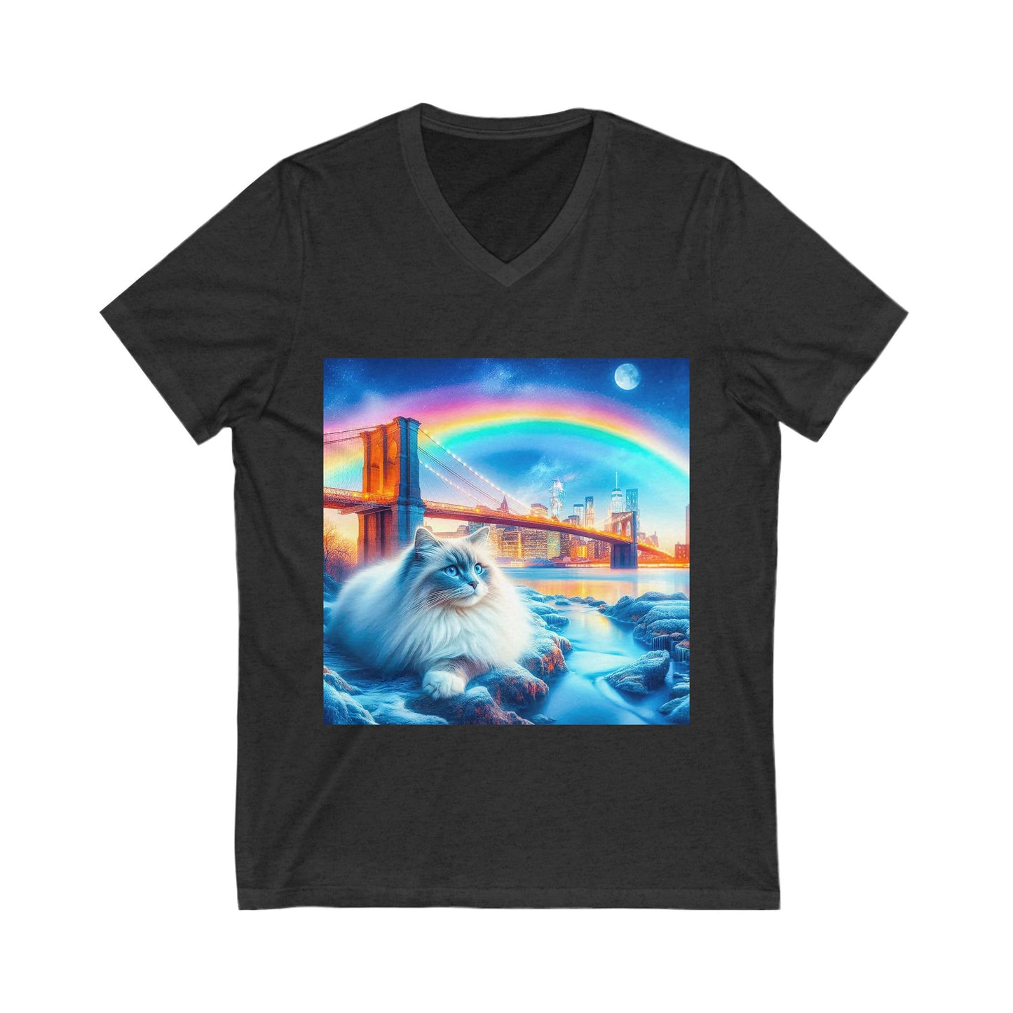 Ragdoll Cat Unisex Jersey Short Sleeve V-Neck Tee