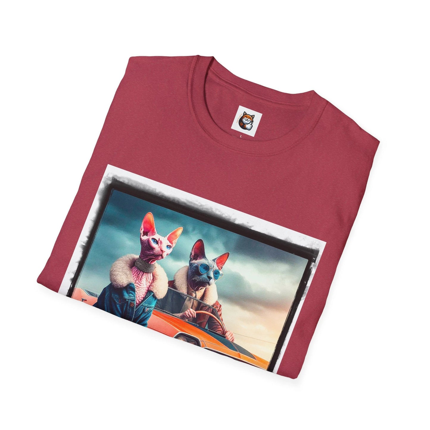 Wacky Cornish Rex Cat Unisex Softstyle T-Shirt by Printify