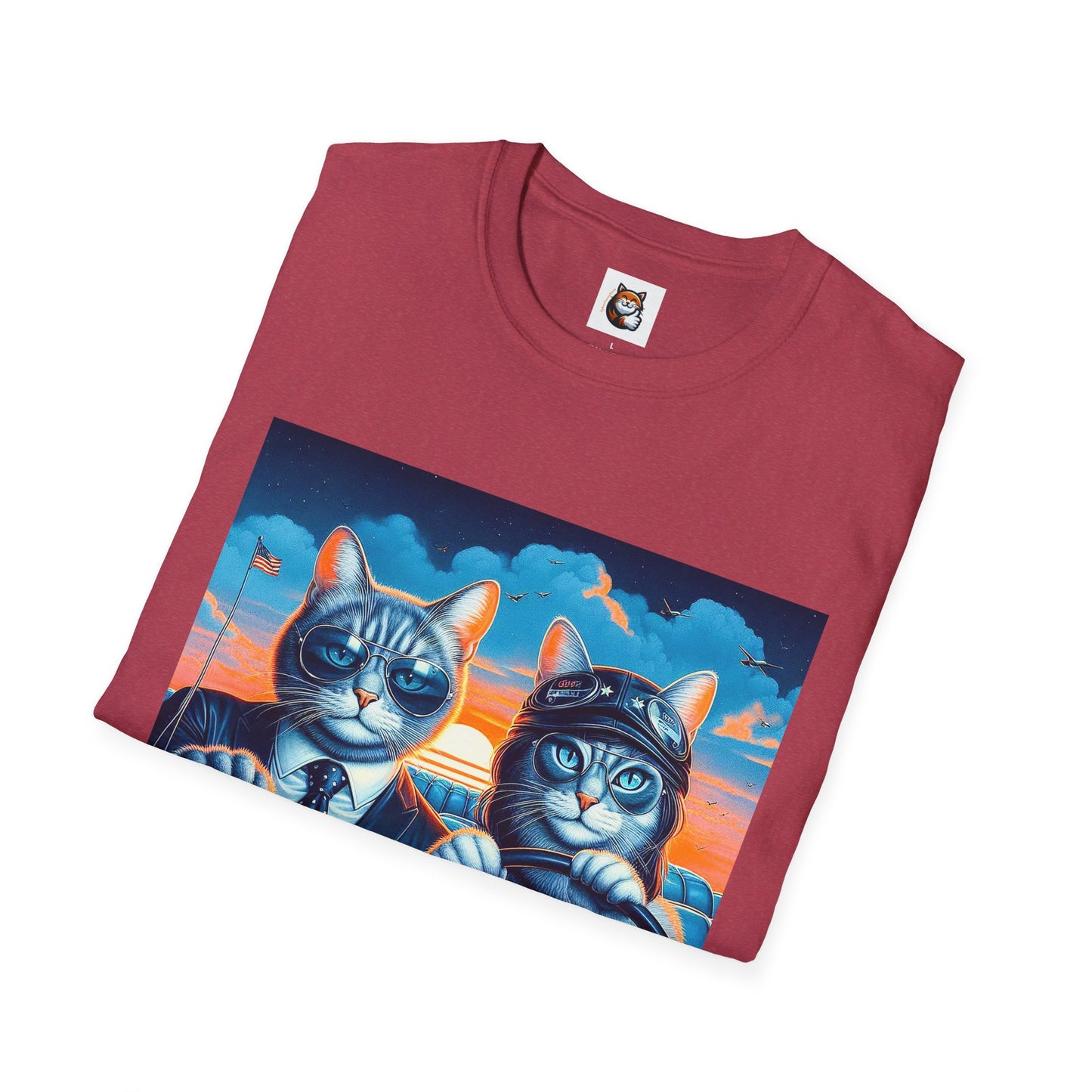Wacky Russian Blue Cat cute couple driving T-Shirt