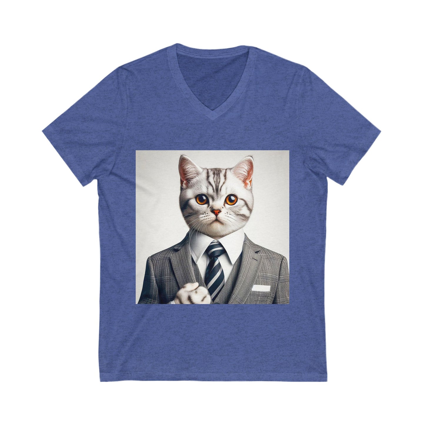 American Shorthair business professionals Jersey Short Sleeve V-Neck Tee