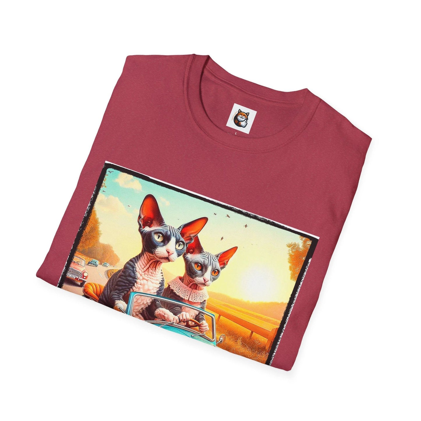 Wacky Cornish Rex Cat tiny car T-Shirt by Printify