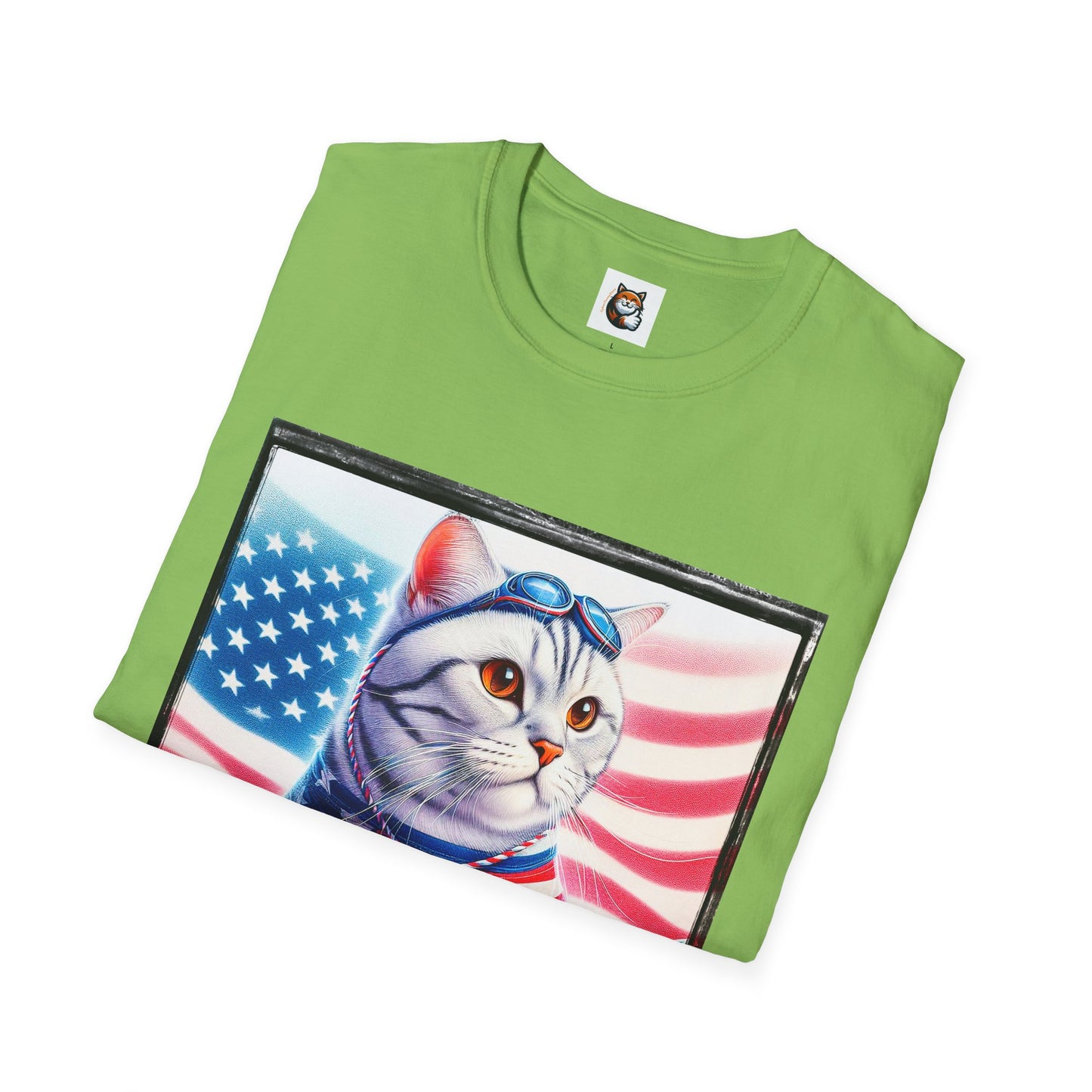 American Shorthair americsn flag Softstyle T-Shirt