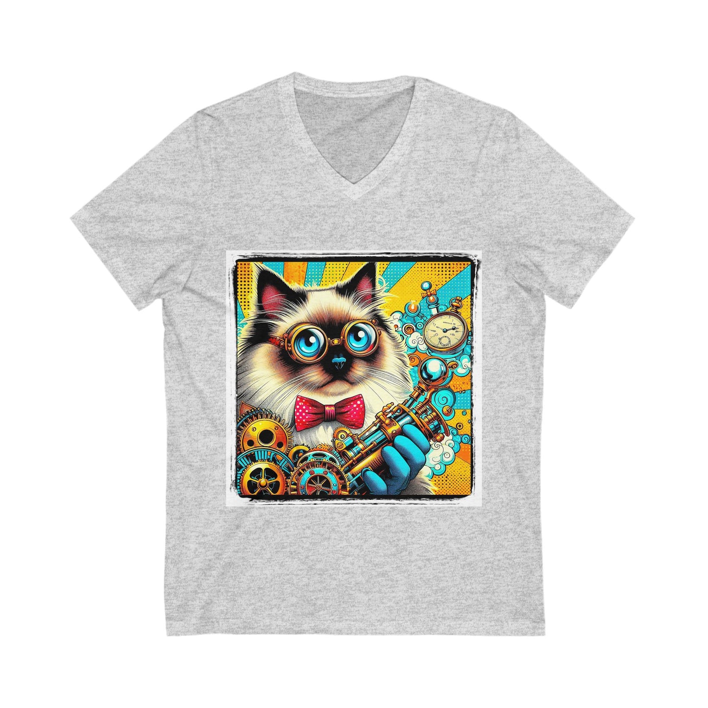 Birman steam punk Jersey Short Sleeve V-Neck Tee