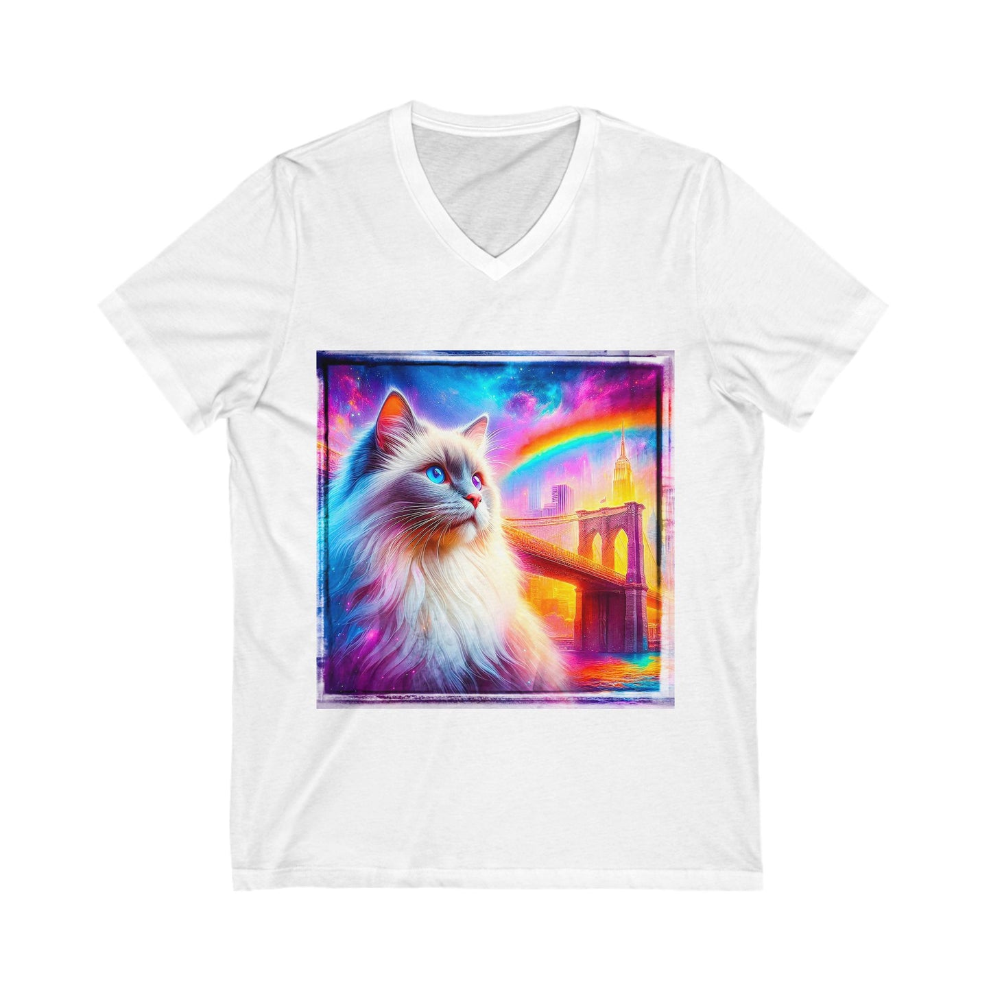 Birman rainbow bridge Jersey Short Sleeve V-Neck Tee