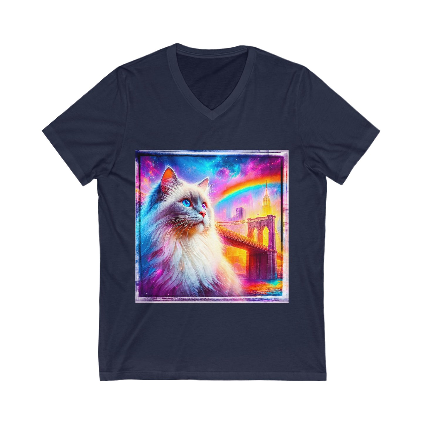 Birman rainbow bridge Jersey Short Sleeve V-Neck Tee