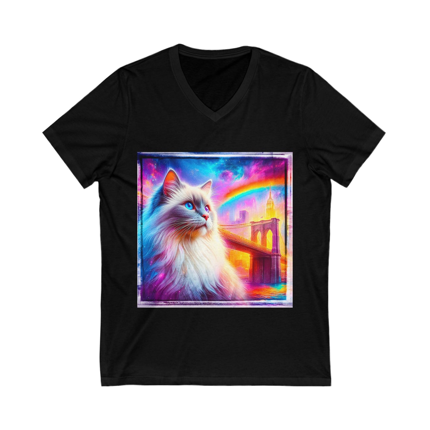 Birman rainbow bridge Jersey Short Sleeve V-Neck Tee