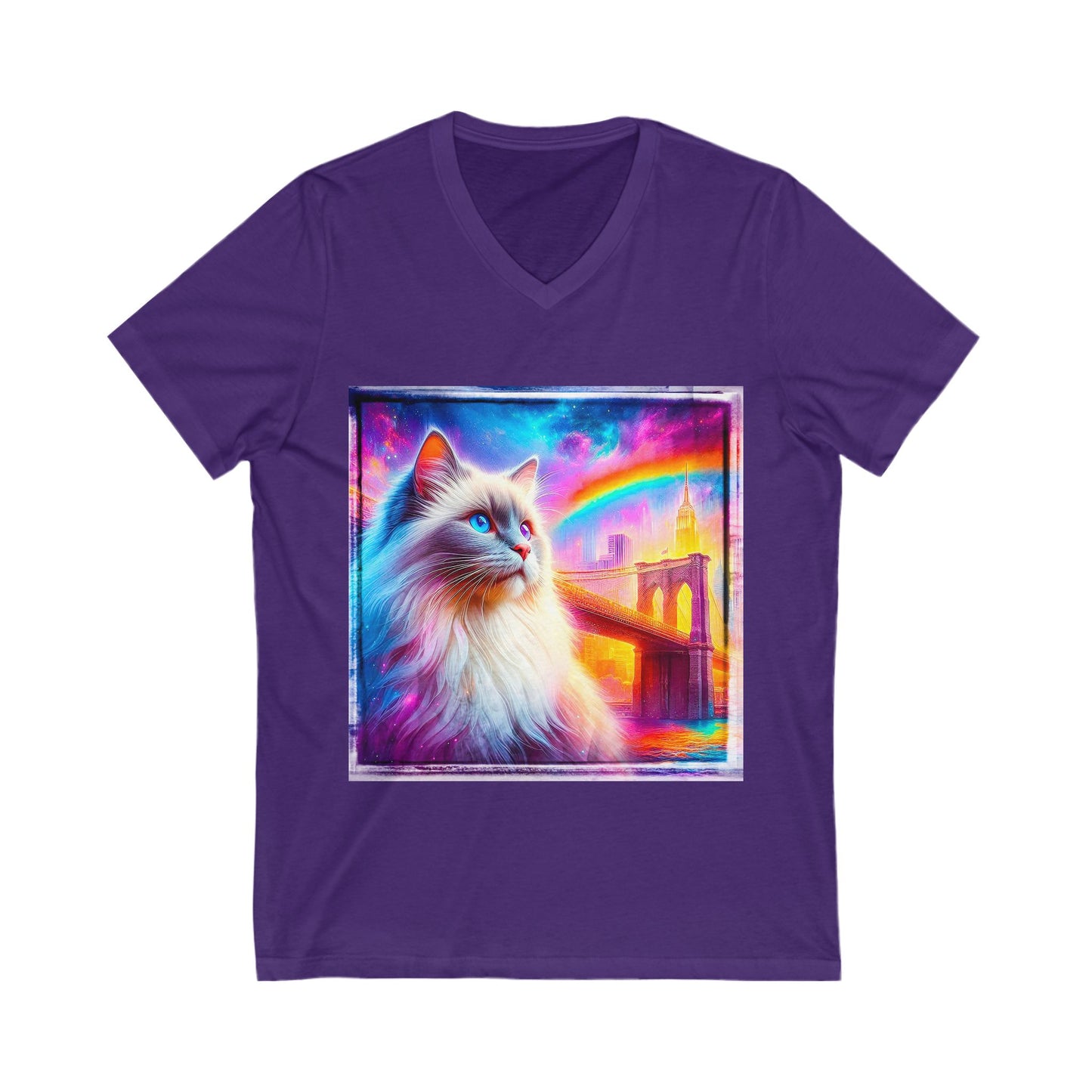 Birman rainbow bridge Jersey Short Sleeve V-Neck Tee