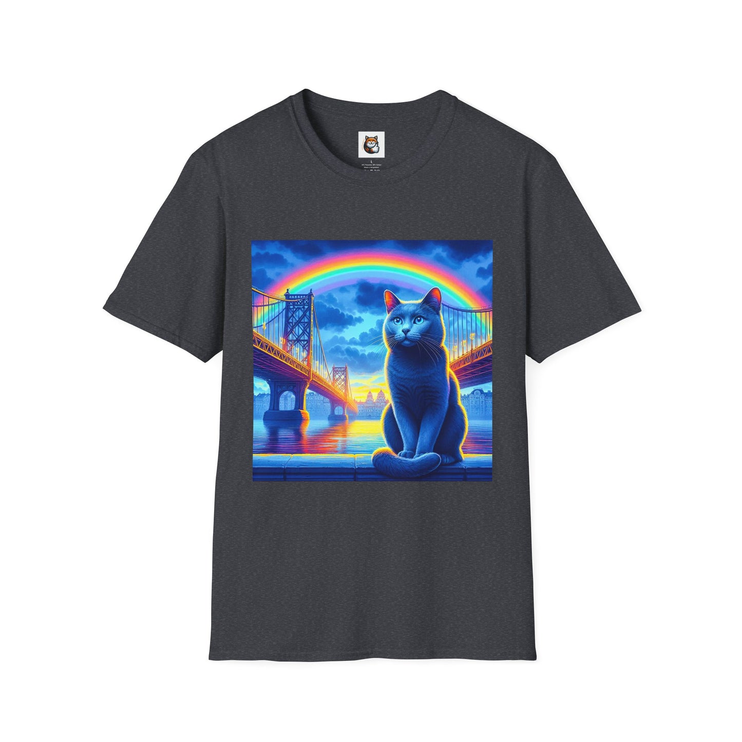 Russian Blue Cat Unisex Softstyle T-Shirt