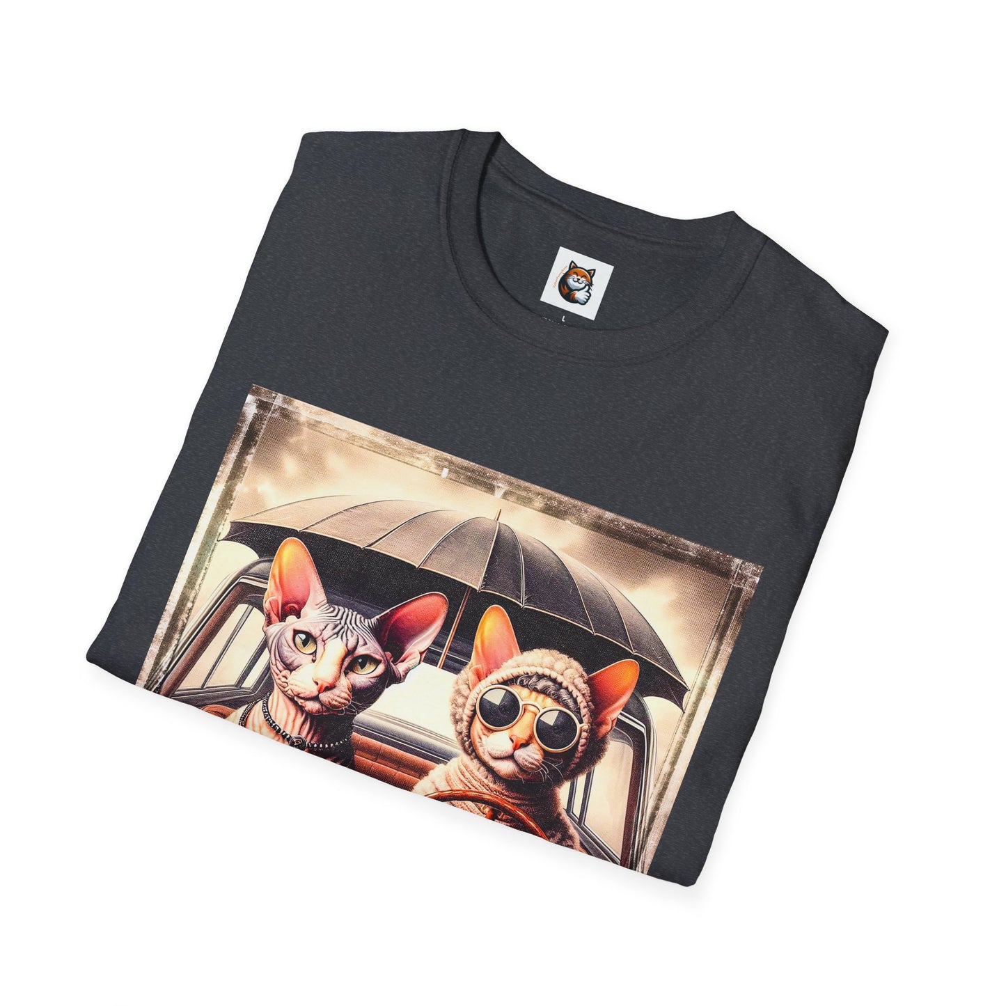 Wacky Cornish Rex Cat couple driving T-Shirt