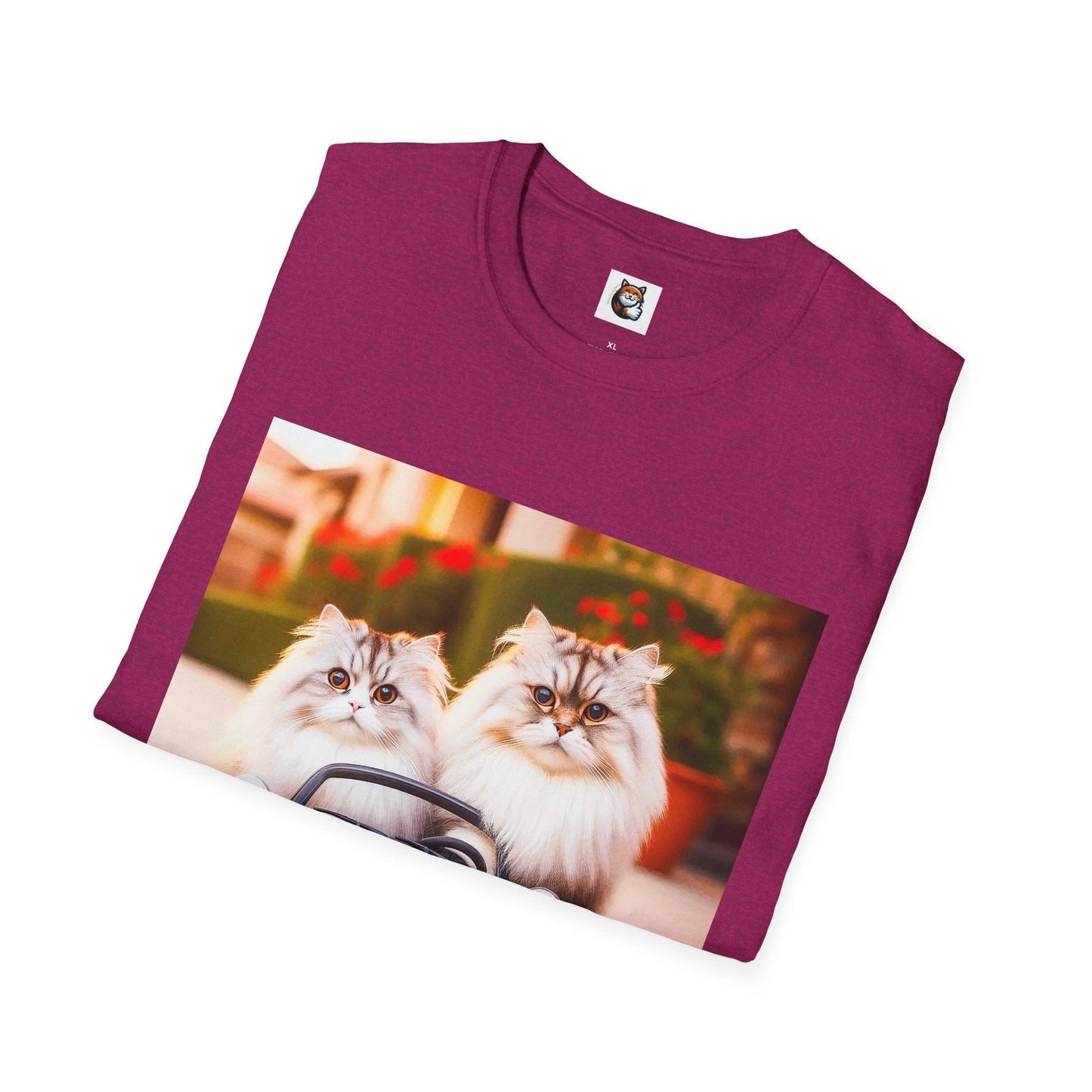 Tiny red car Wacky Siberian Cat by Printify
