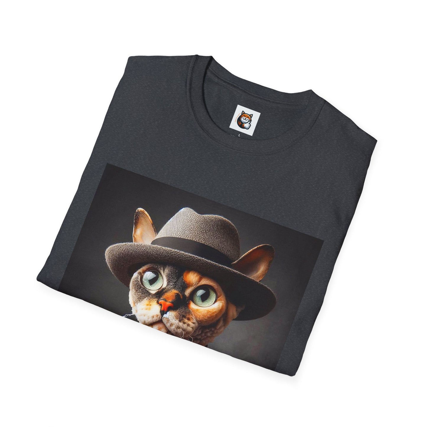 Devon Rex Cat hat and tie Softstyle T-Shirt
