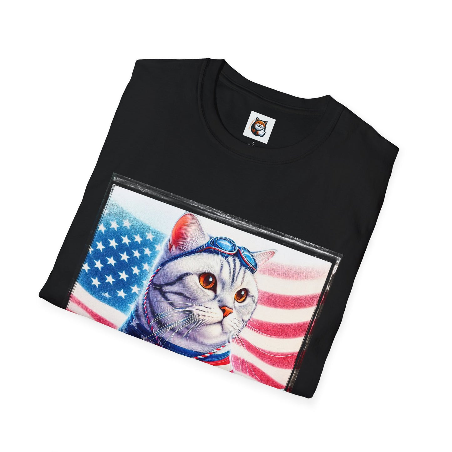 American Shorthair americsn flag Softstyle T-Shirt