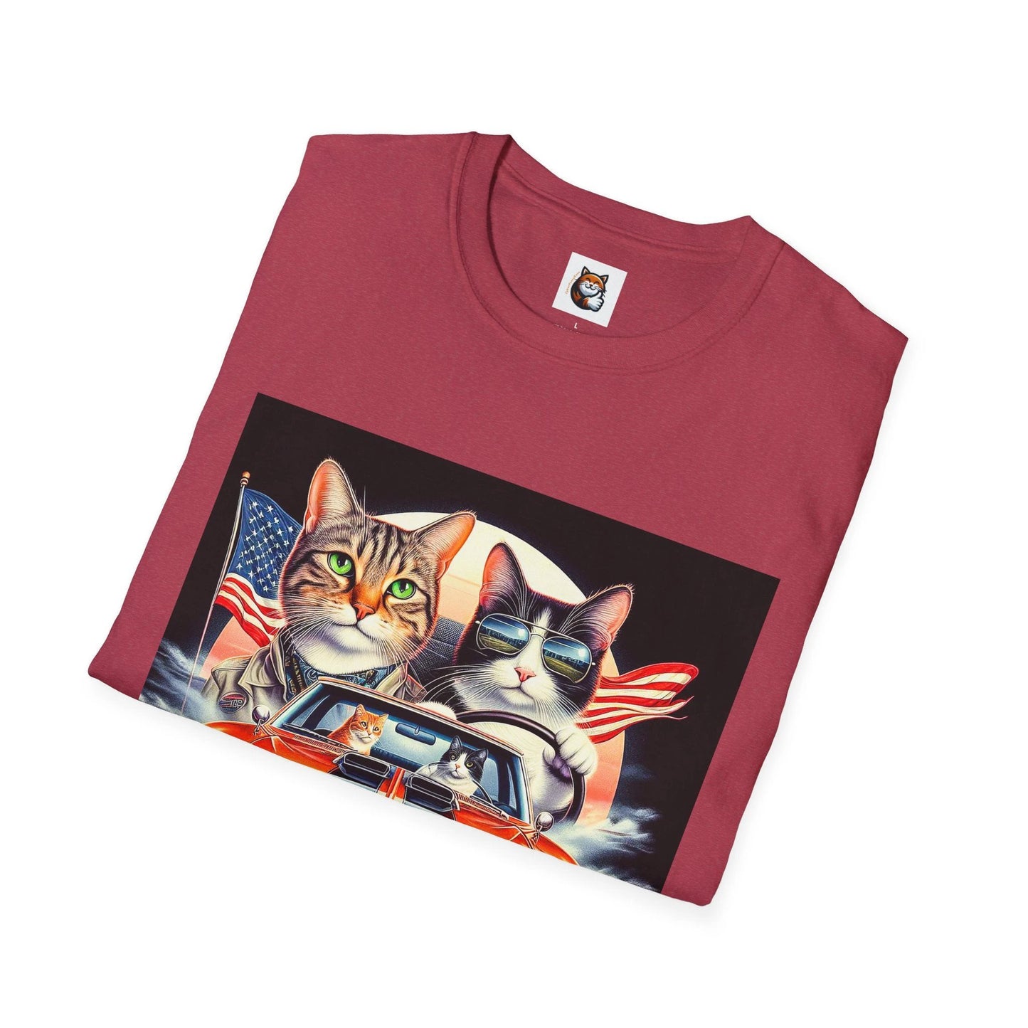 Wacky Domestic Cat Unisex Softstyle T-Shirt by Printify