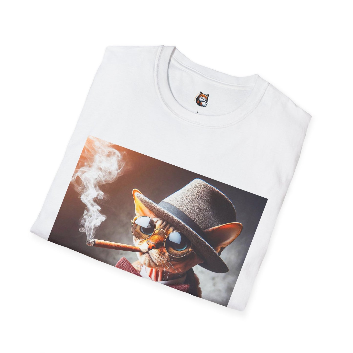 Devon Rex Cat whiskey drinker Softstyle T-Shirt