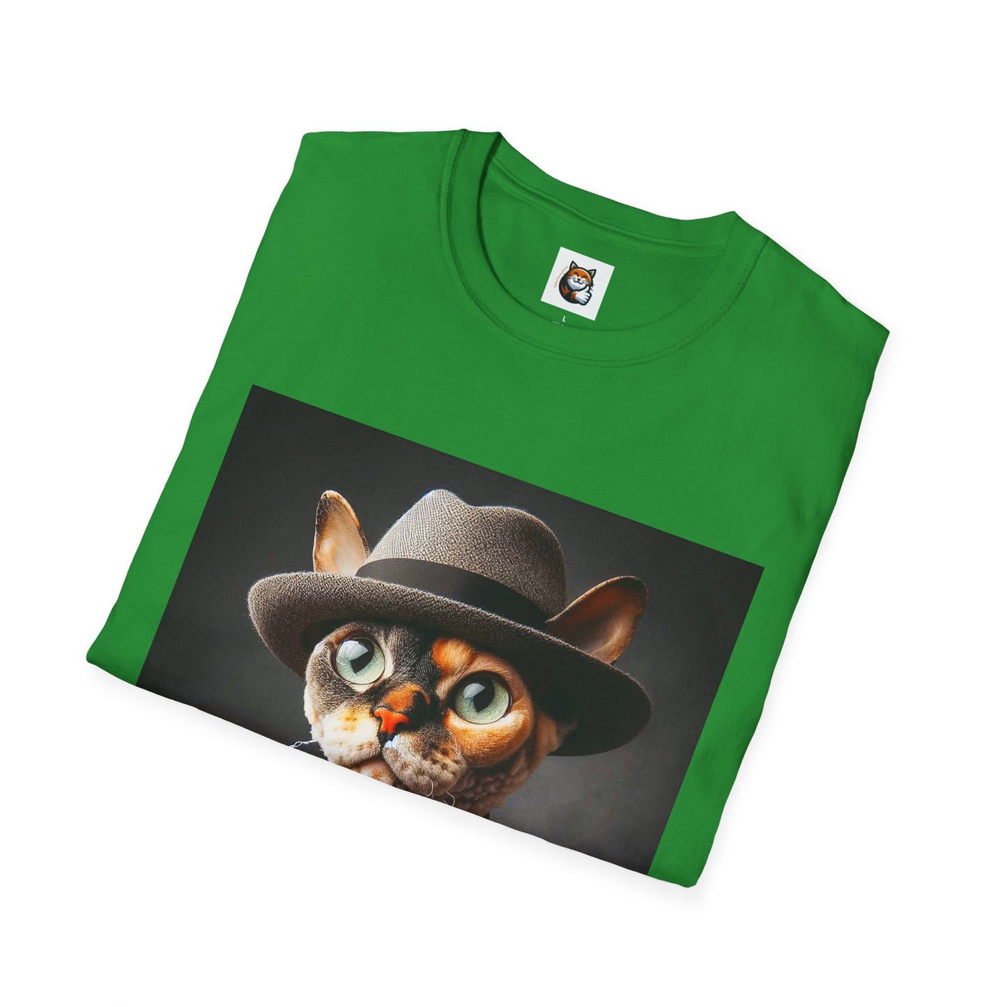 Devon Rex Cat hat and tie Softstyle T-Shirt