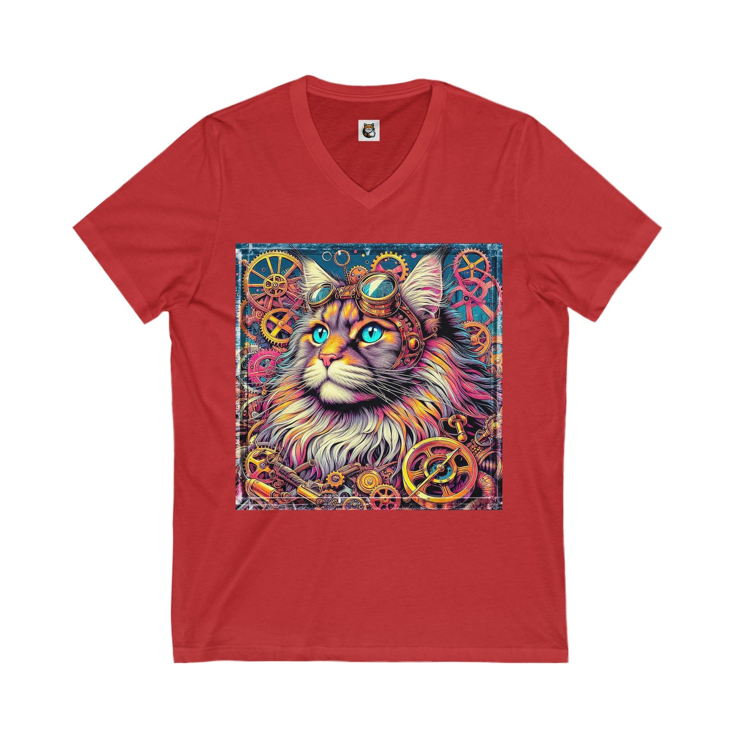 Maine Coon Unisex Jersey Short Sleeve V-Neck Tee