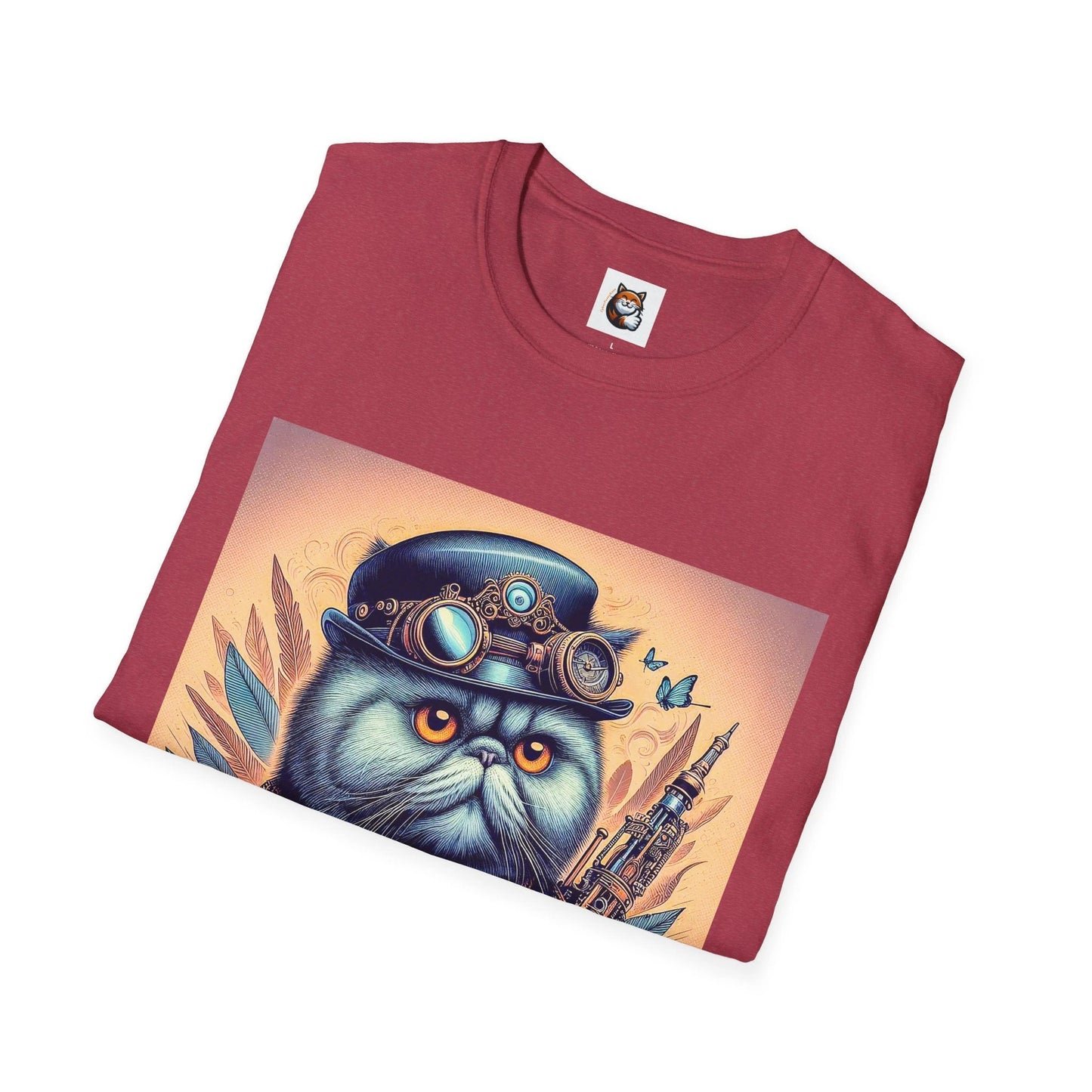Selkirk Rex Cat T-Shirt steam punk by Printify