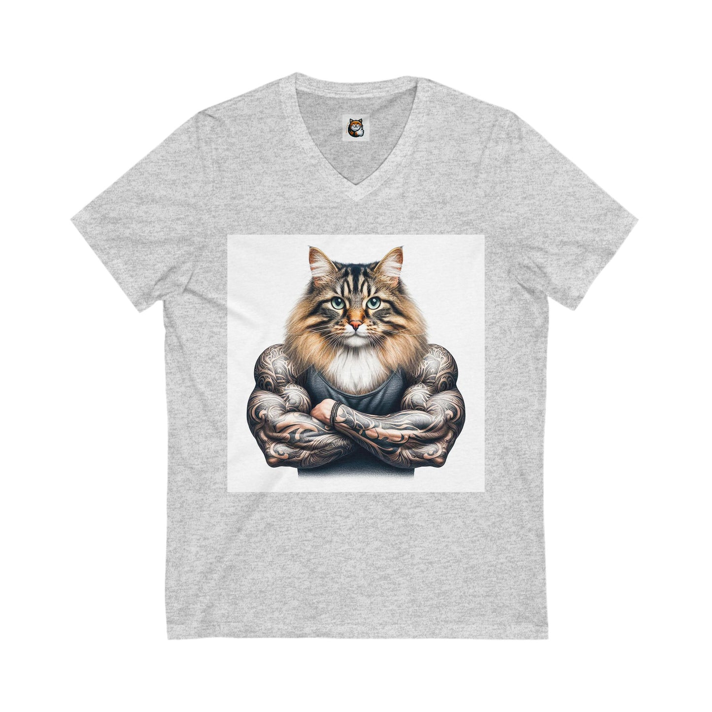 Norwegian Forest Cat Unisex Jersey Short Sleeve V-Neck Tee