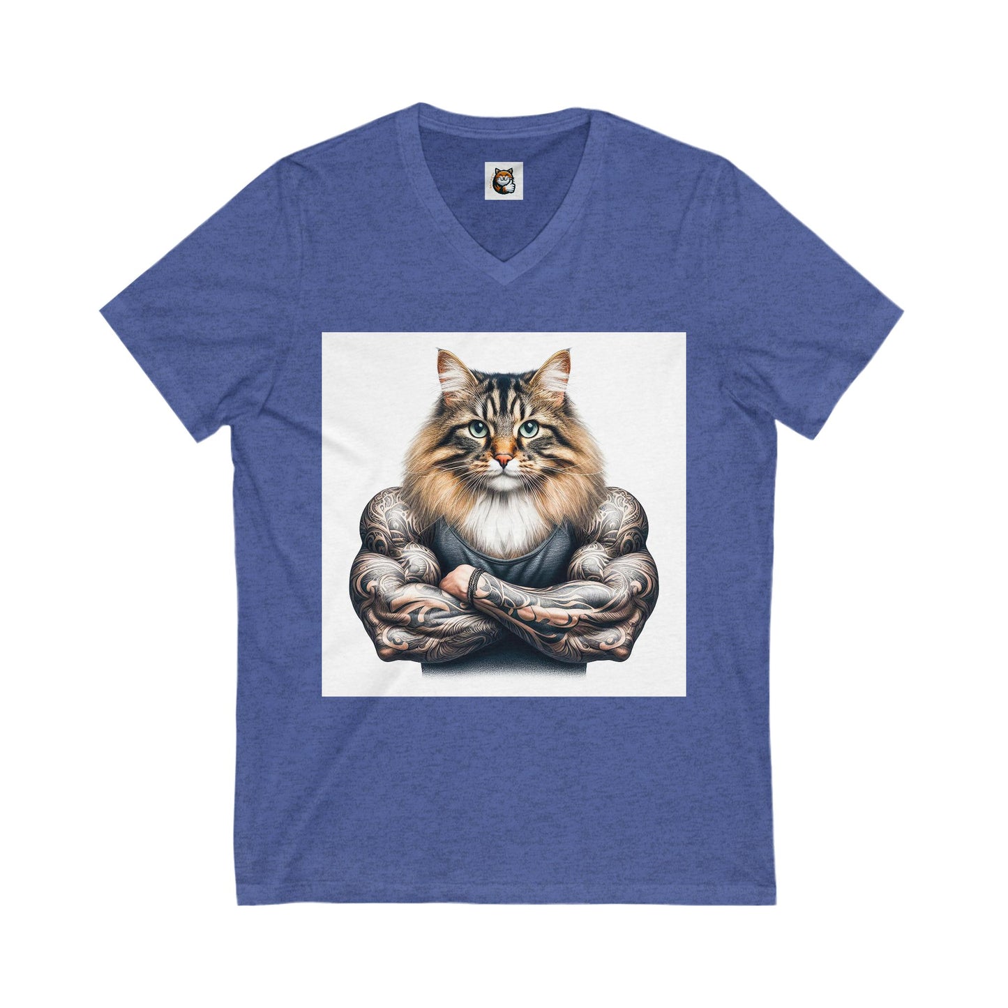 Norwegian Forest Cat Unisex Jersey Short Sleeve V-Neck Tee