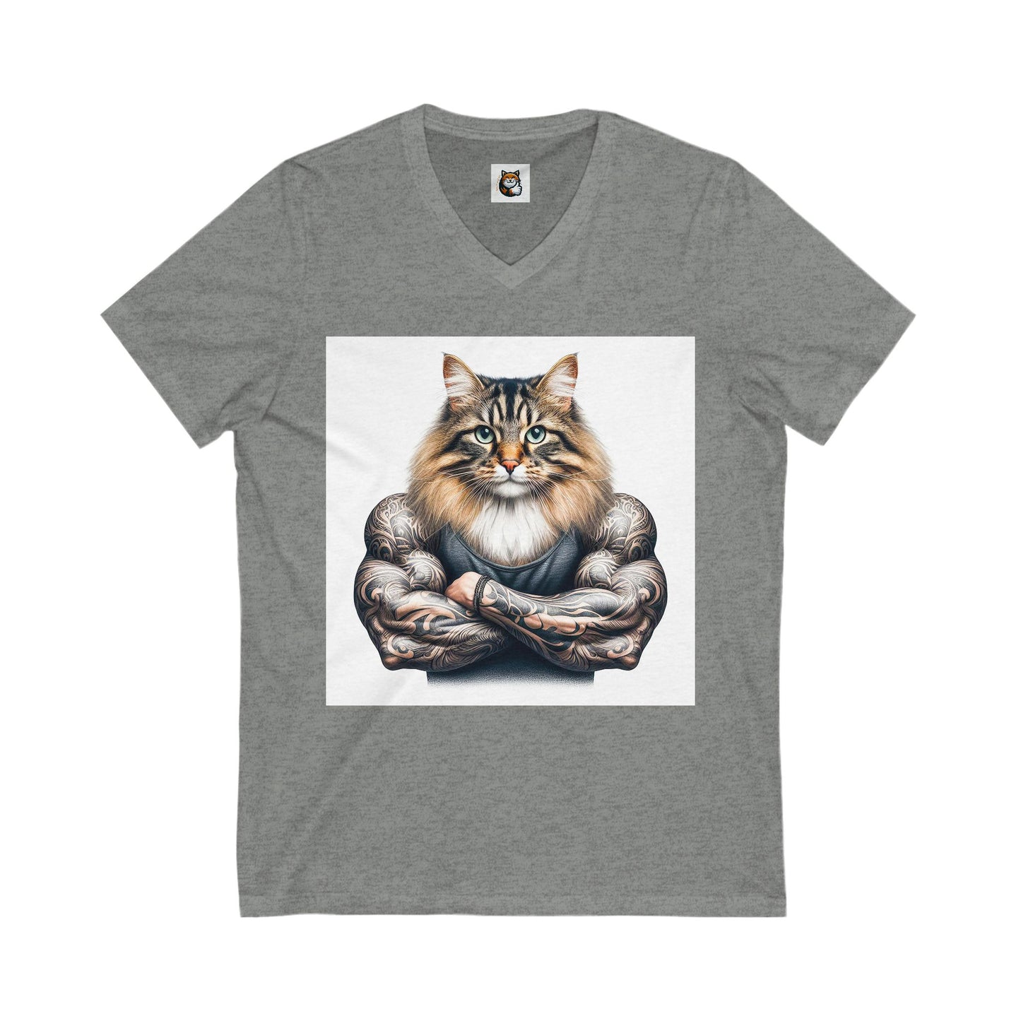 Norwegian Forest Cat Unisex Jersey Short Sleeve V-Neck Tee
