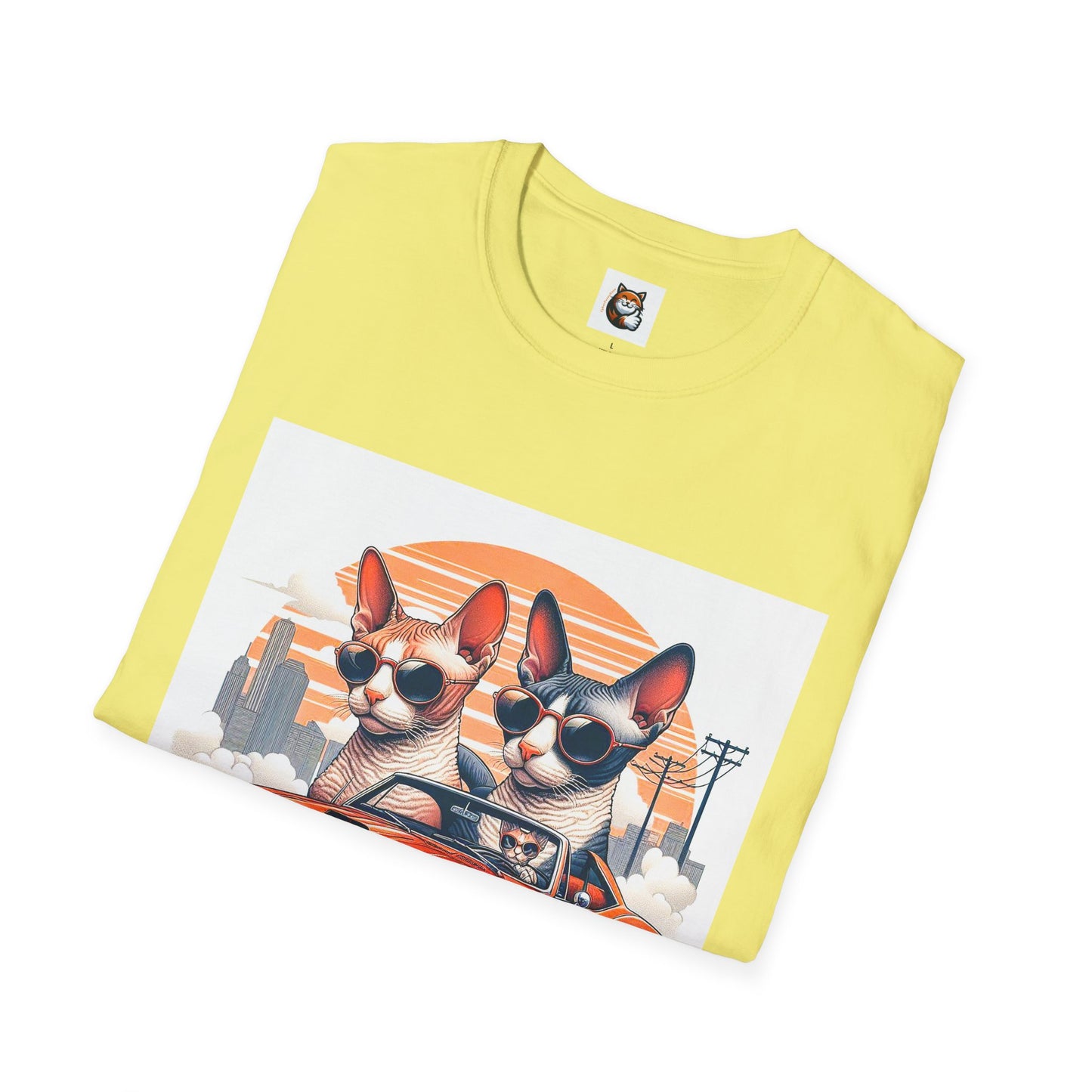 Wacky Cornish Rex Cat couple driving T-Shirt