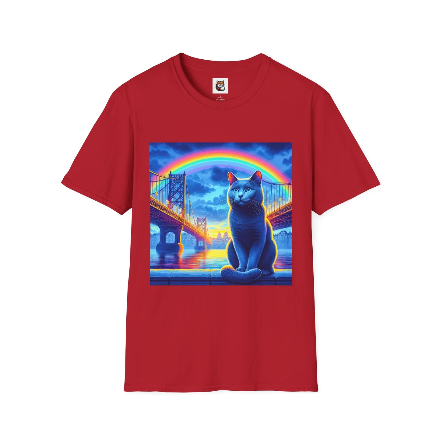 Russian Blue Cat Unisex Softstyle T-Shirt