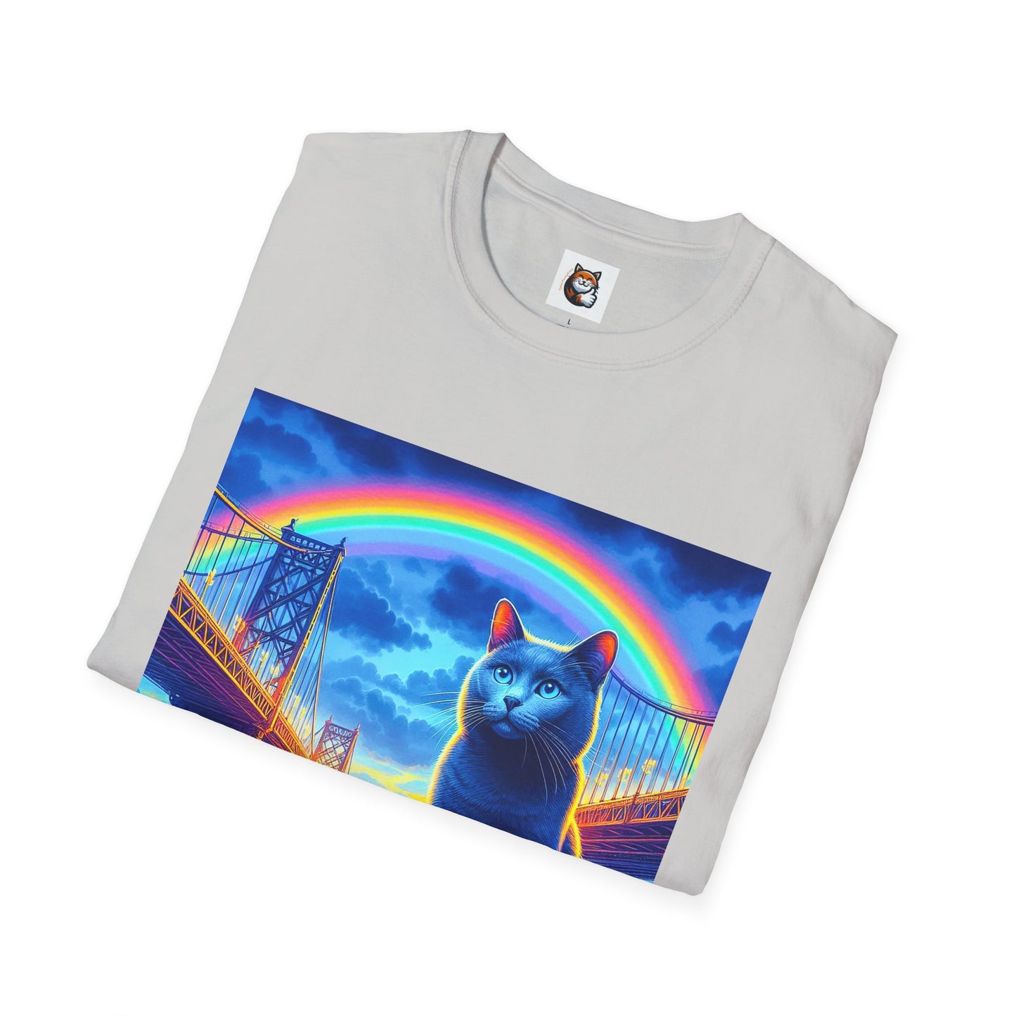 Russian Blue Cat Unisex Softstyle T-Shirt