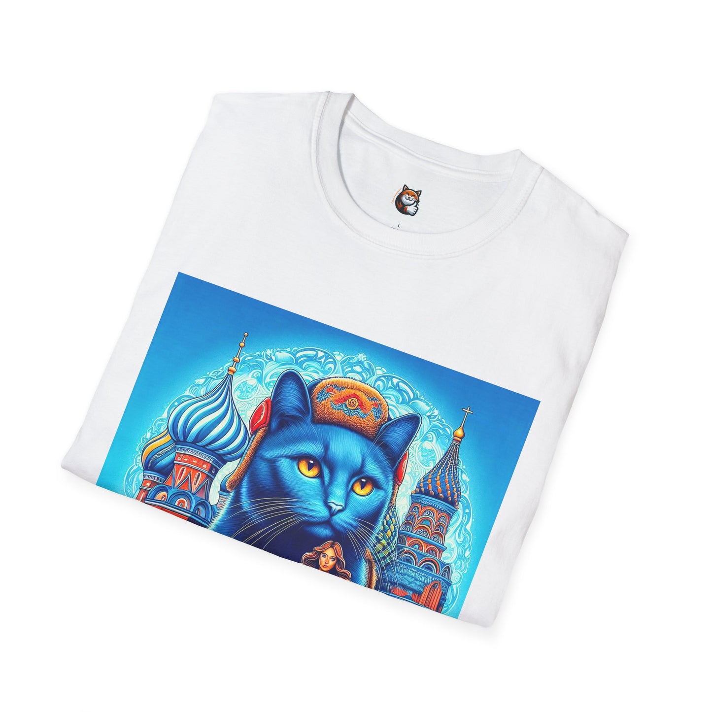 Russian Blue Cat egyptian goddess Softstyle T-Shirt