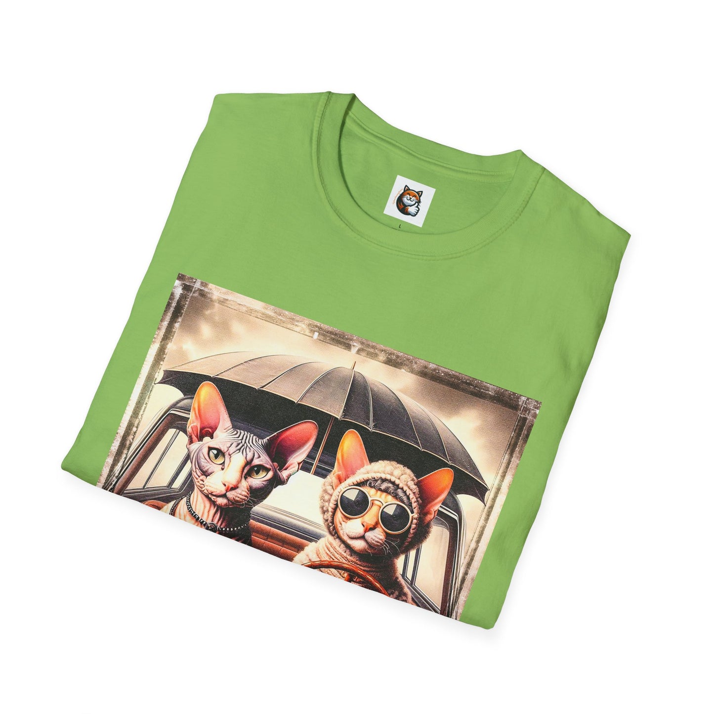 Wacky Cornish Rex Cat couple driving T-Shirt