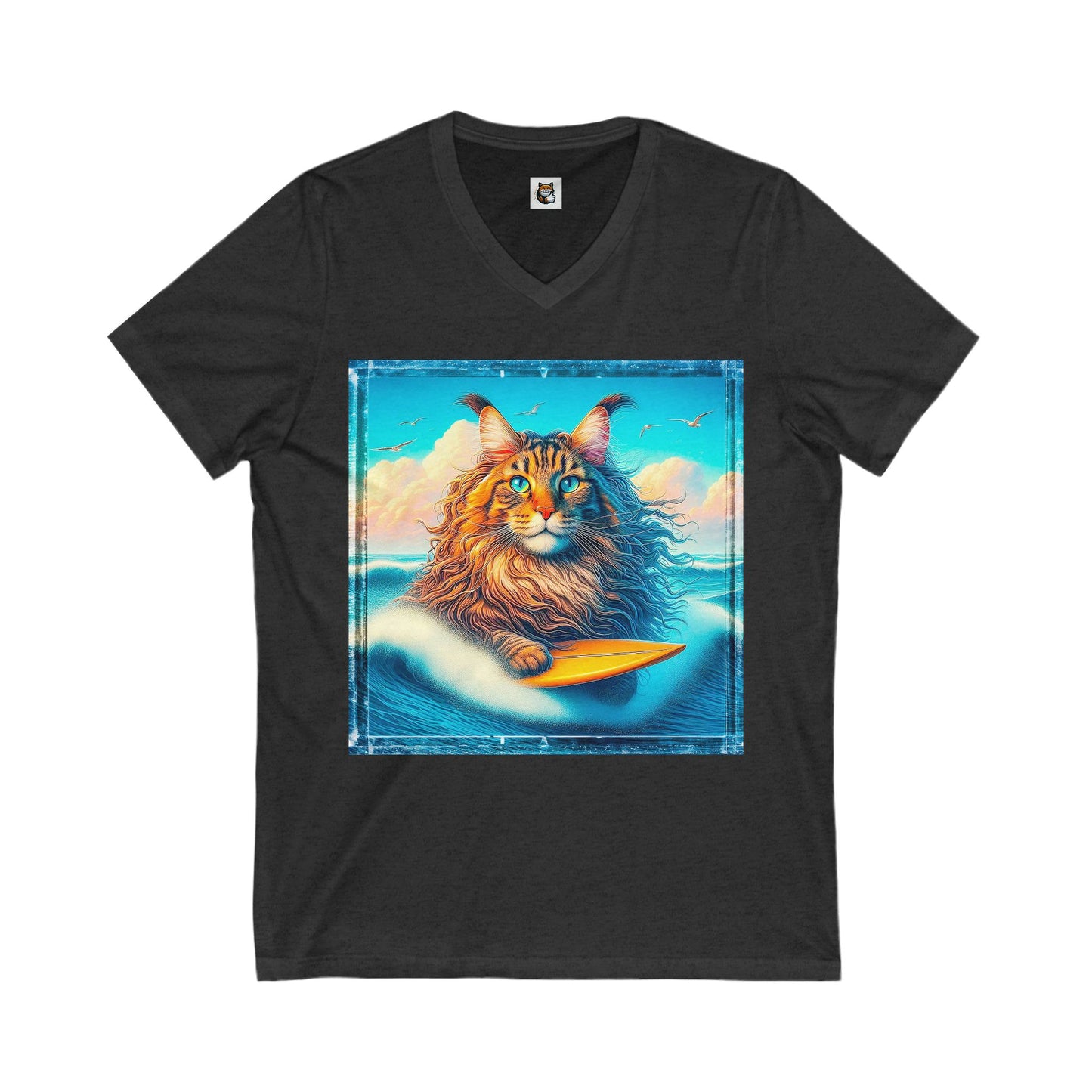 Maine Coon Unisex Jersey Short Sleeve V-Neck Tee