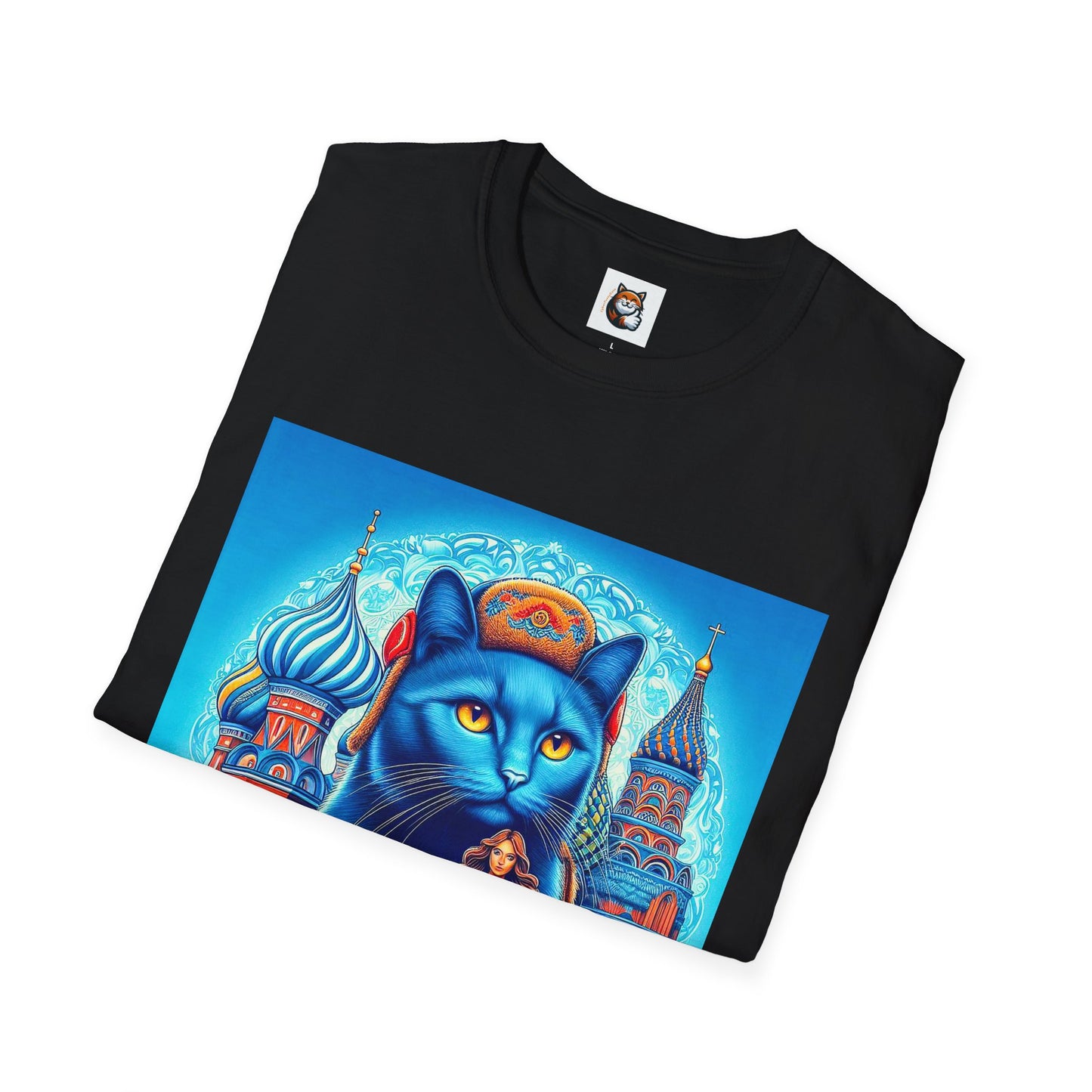 Russian Blue Cat egyptian goddess Softstyle T-Shirt