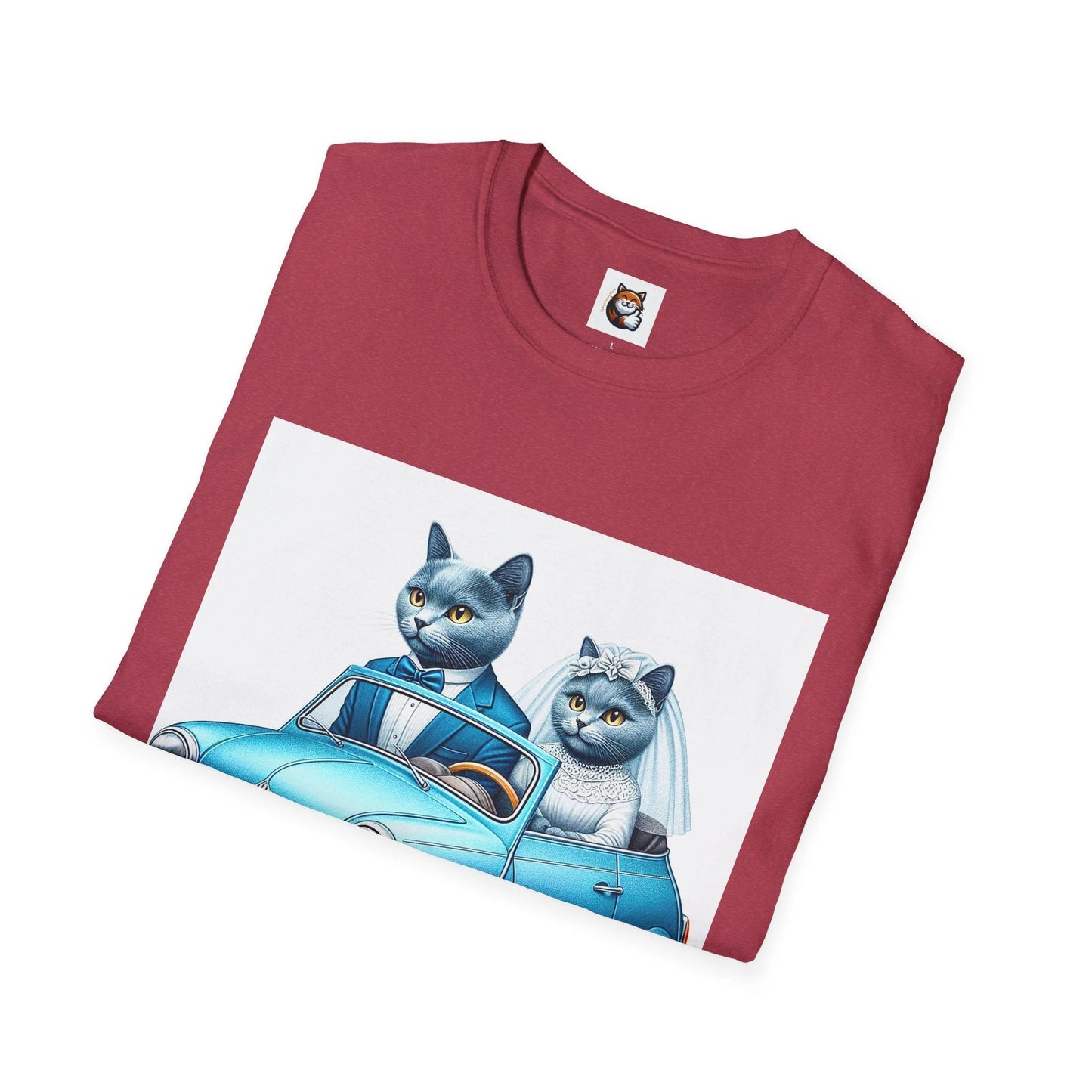 Russian Blue Cat married couple T-Shirt by Printify