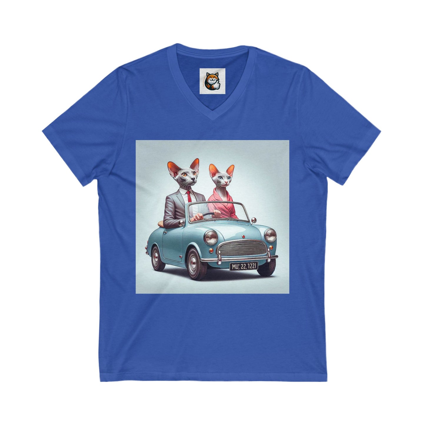 Wacky Oriental Shorthair Unisex Jersey Short Sleeve V-Neck Tee