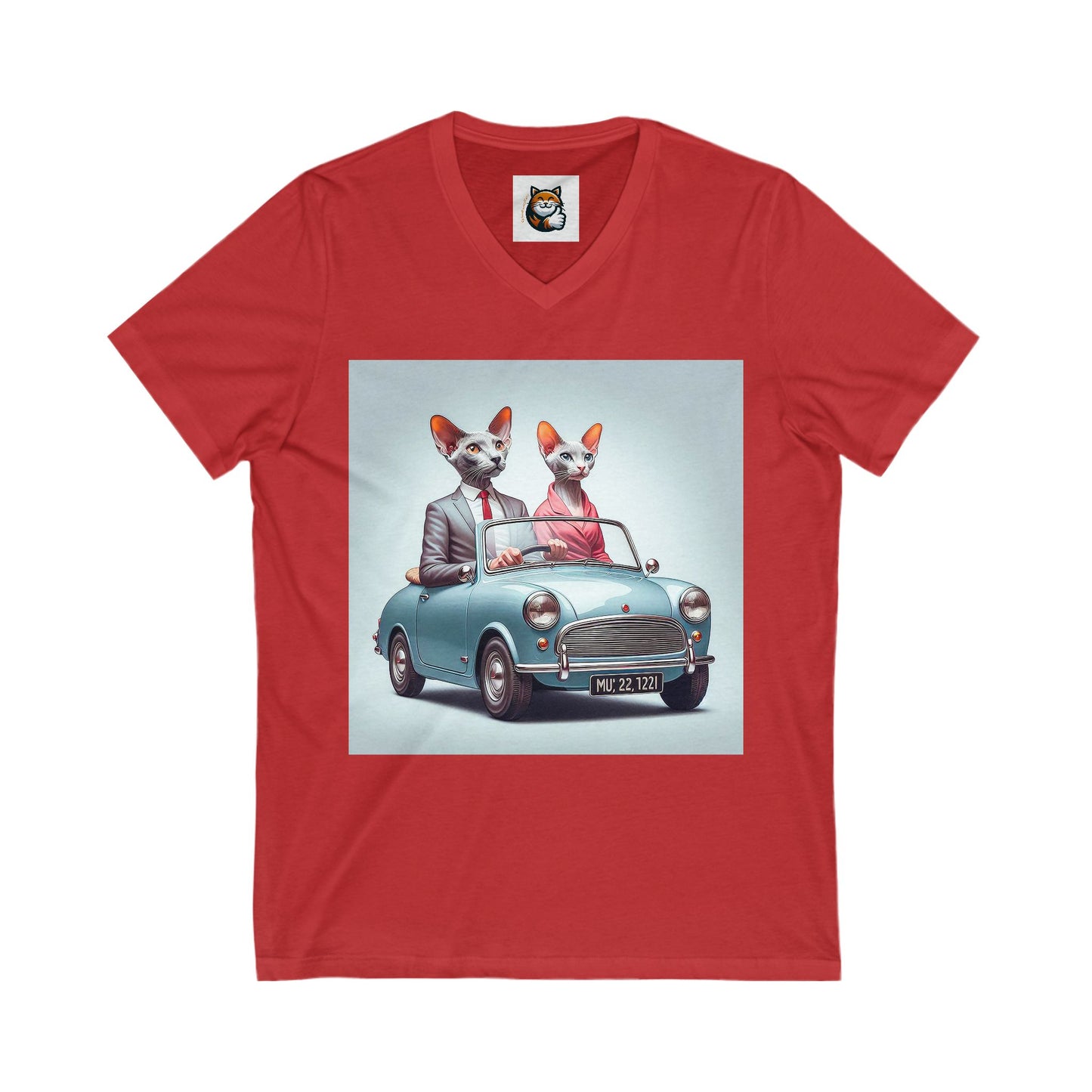 Wacky Oriental Shorthair Unisex Jersey Short Sleeve V-Neck Tee