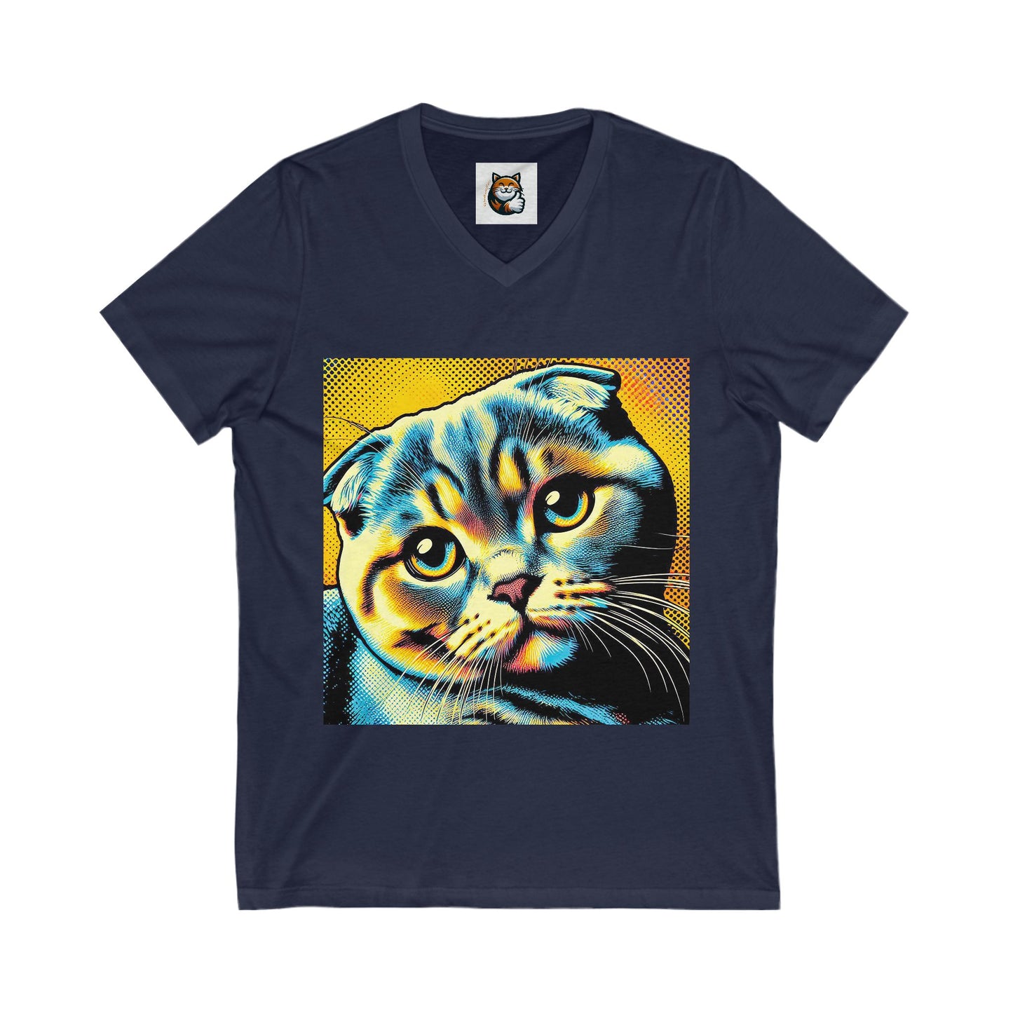 Scottish Fold Yellow and blue kitty Tee