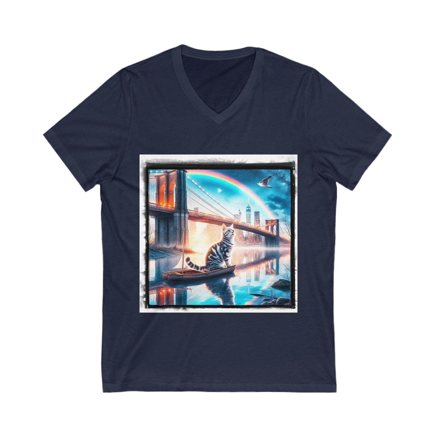 American Shorthair bridge Jersey Short Sleeve V-Neck Tee